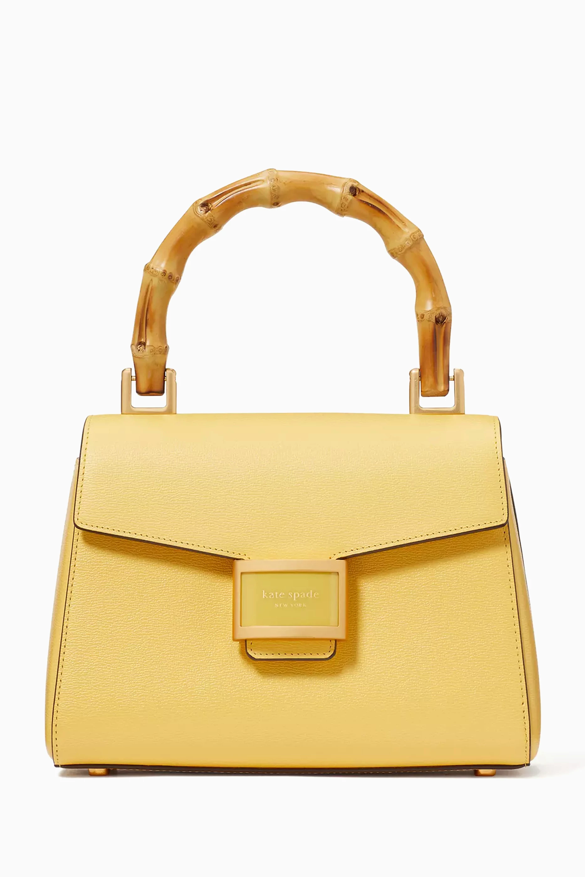 Buy Kate Spade New York Yellow Small Katy Top handle Bag in Leather For Women Online Ounass UAE
