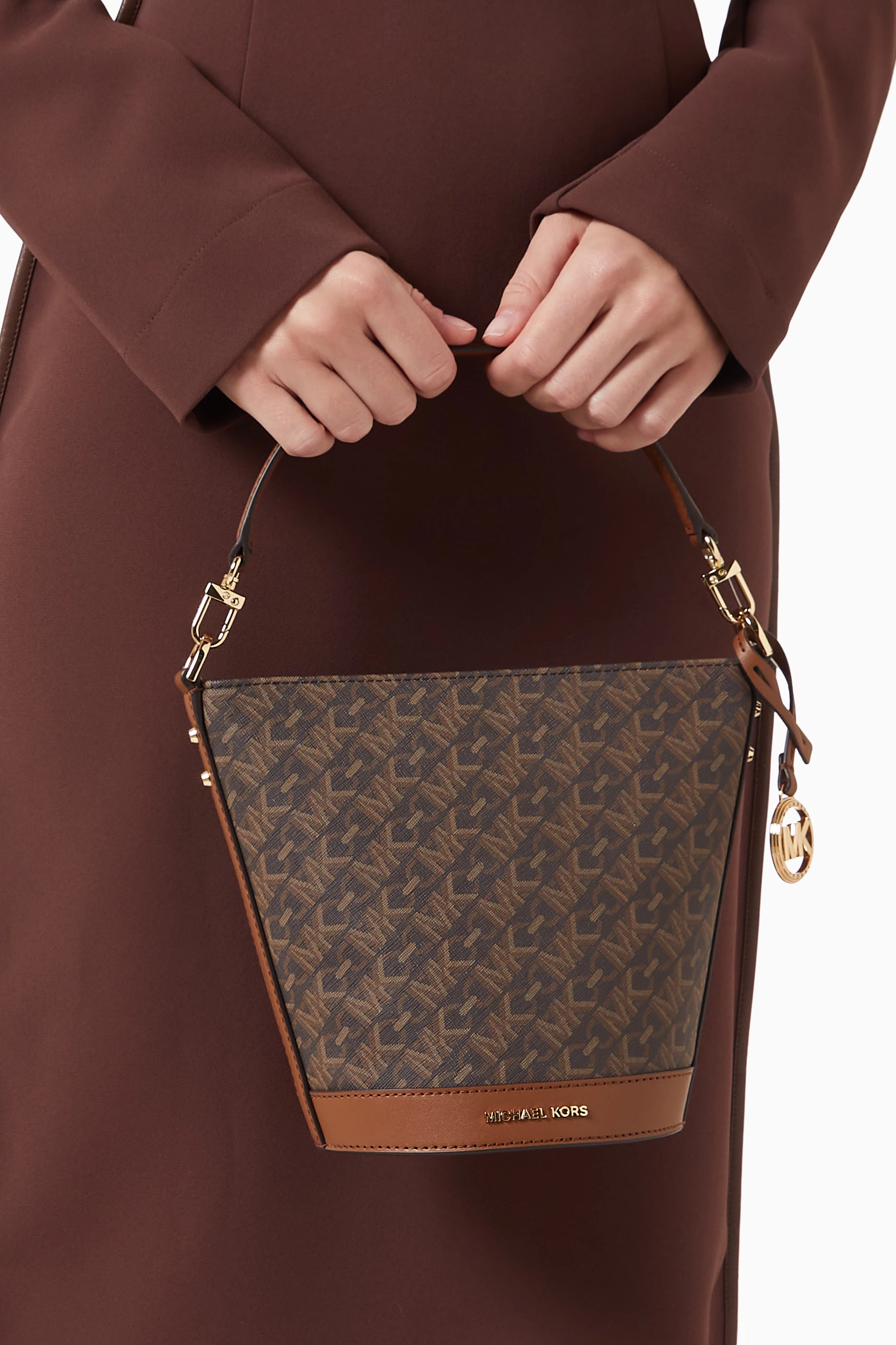 Buy Michael Kors Brown Small Townsend Messenger Bag in Logo Canvas For Women Online Ounass UAE