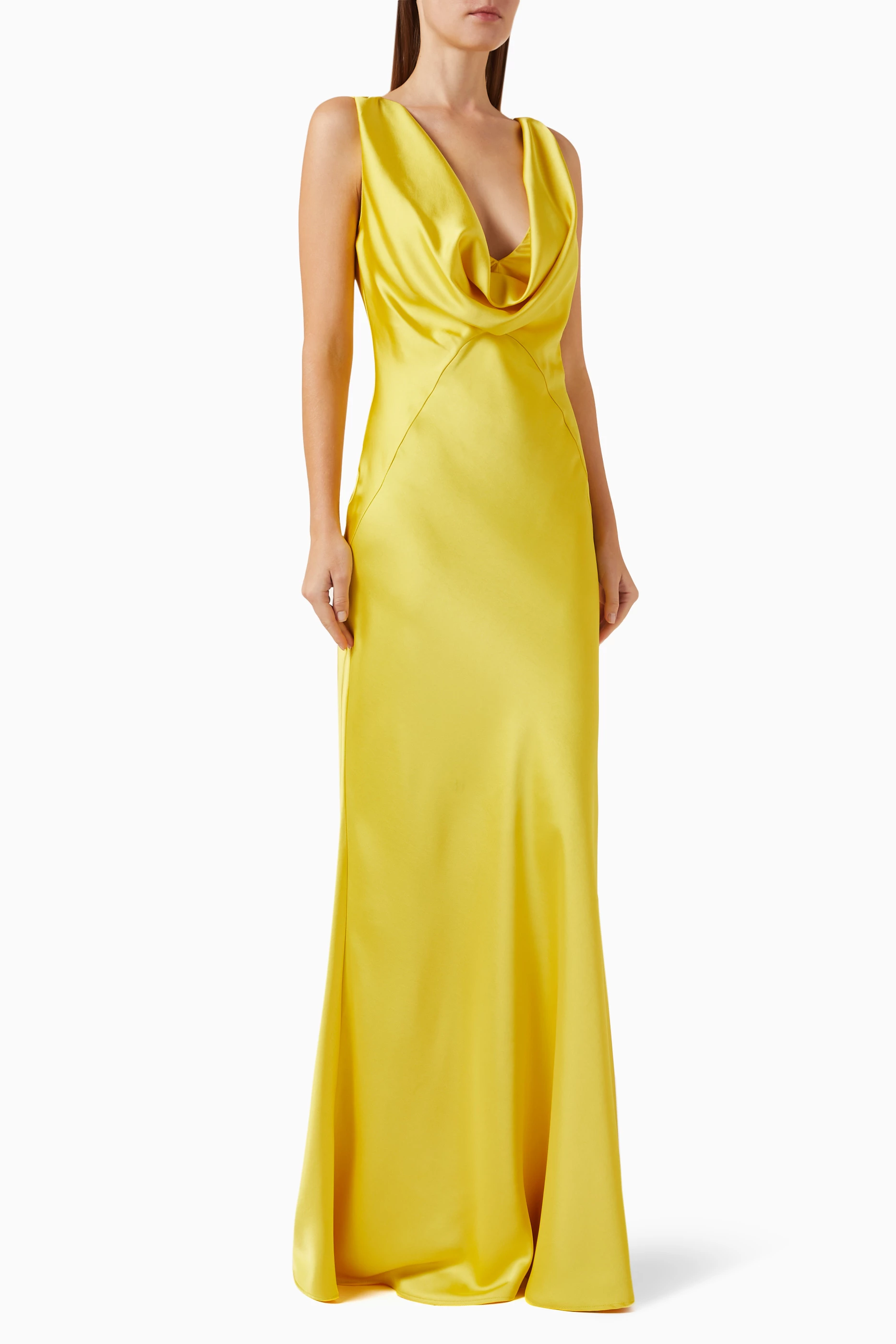ワンピース PINKO Woman Dress Yellow 104955A0IM C23 Buy PINKO Yellow Arzigliano Cowl-neck Dress in Polyester For