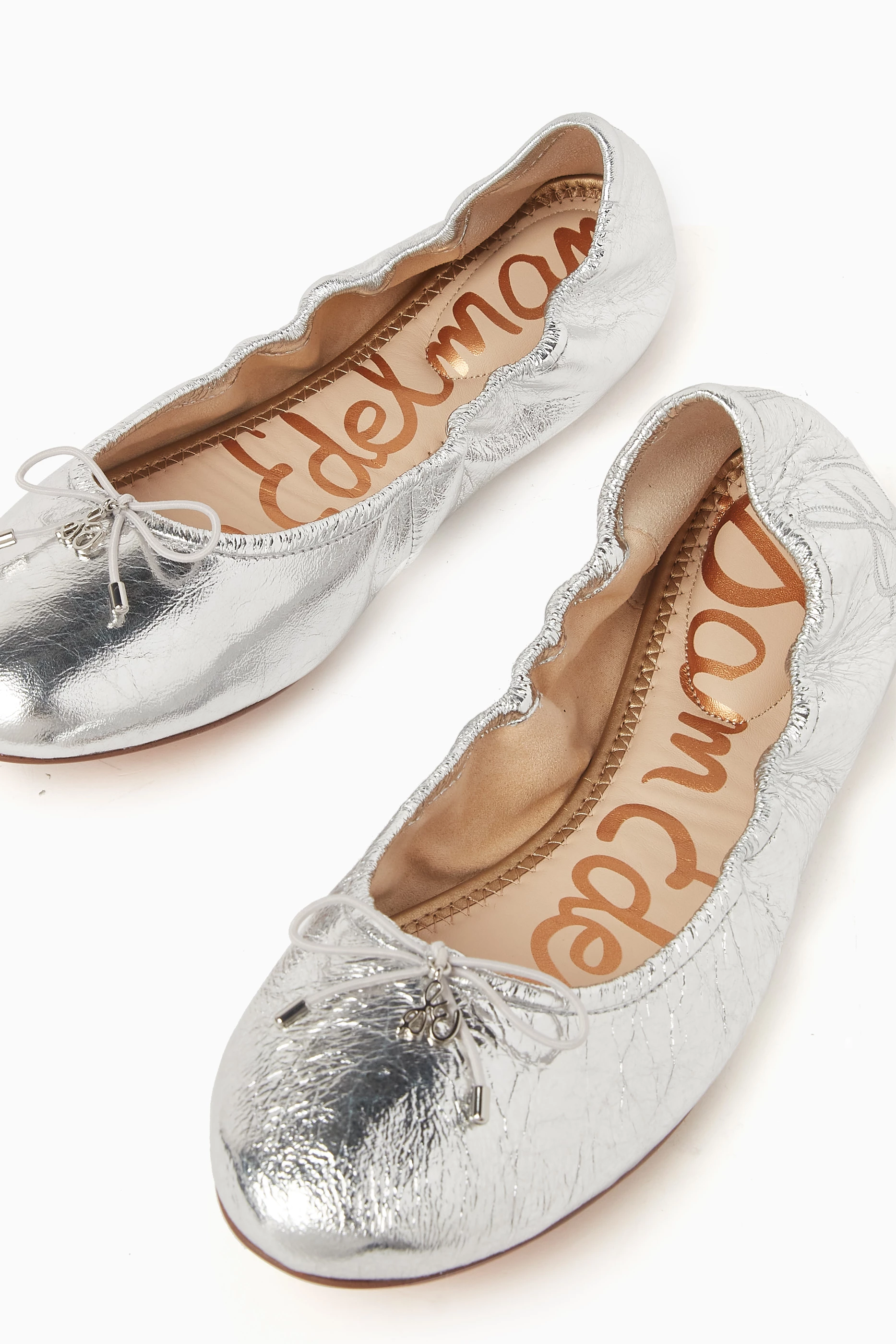 Buy Sam Edelman Silver Felicia Luxe Ballerina Flats in Metallic Leather For Women Online Ounass UAE