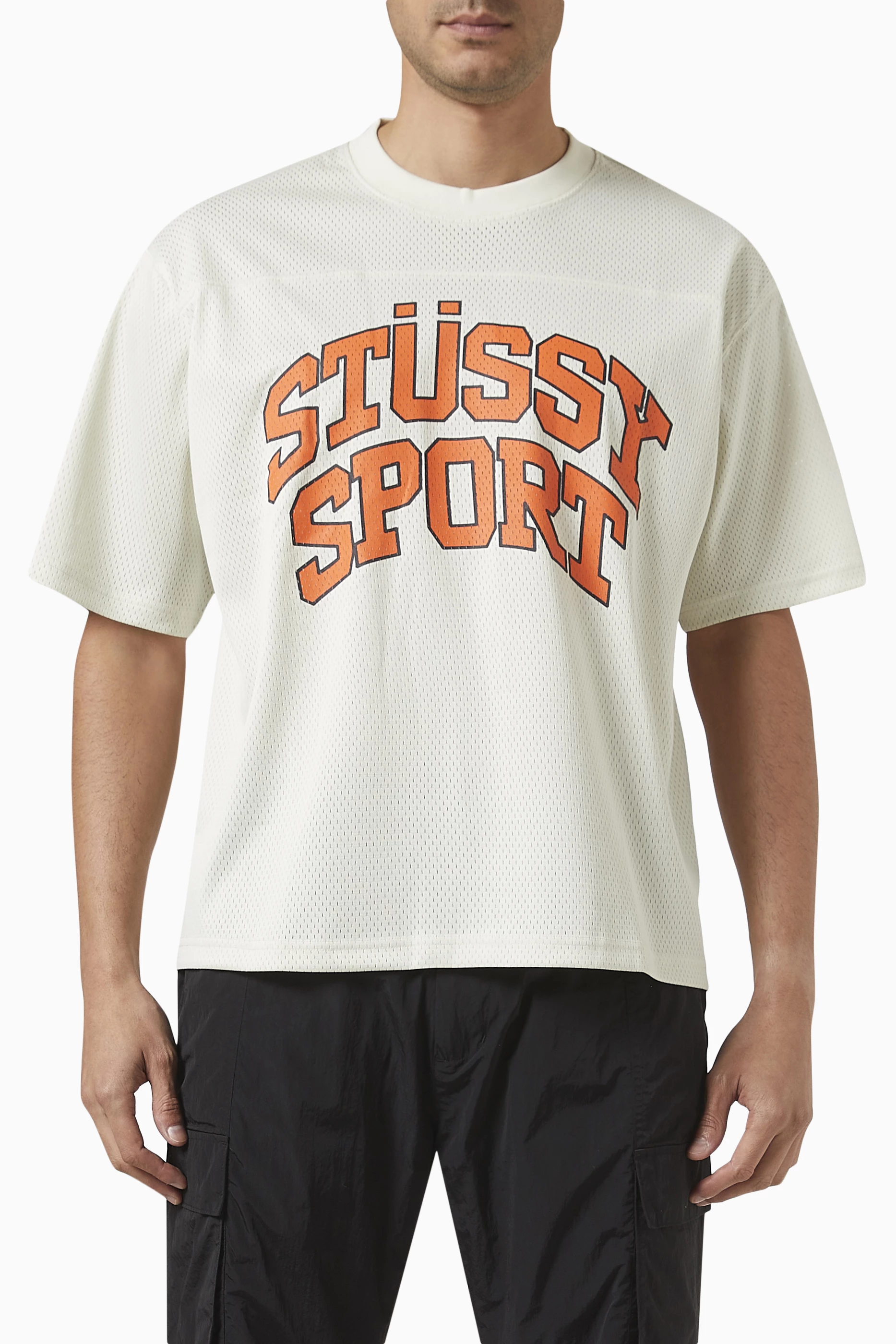 Buy Stussy White Sport Mesh Football Jersey For Men Online Ounass UAE