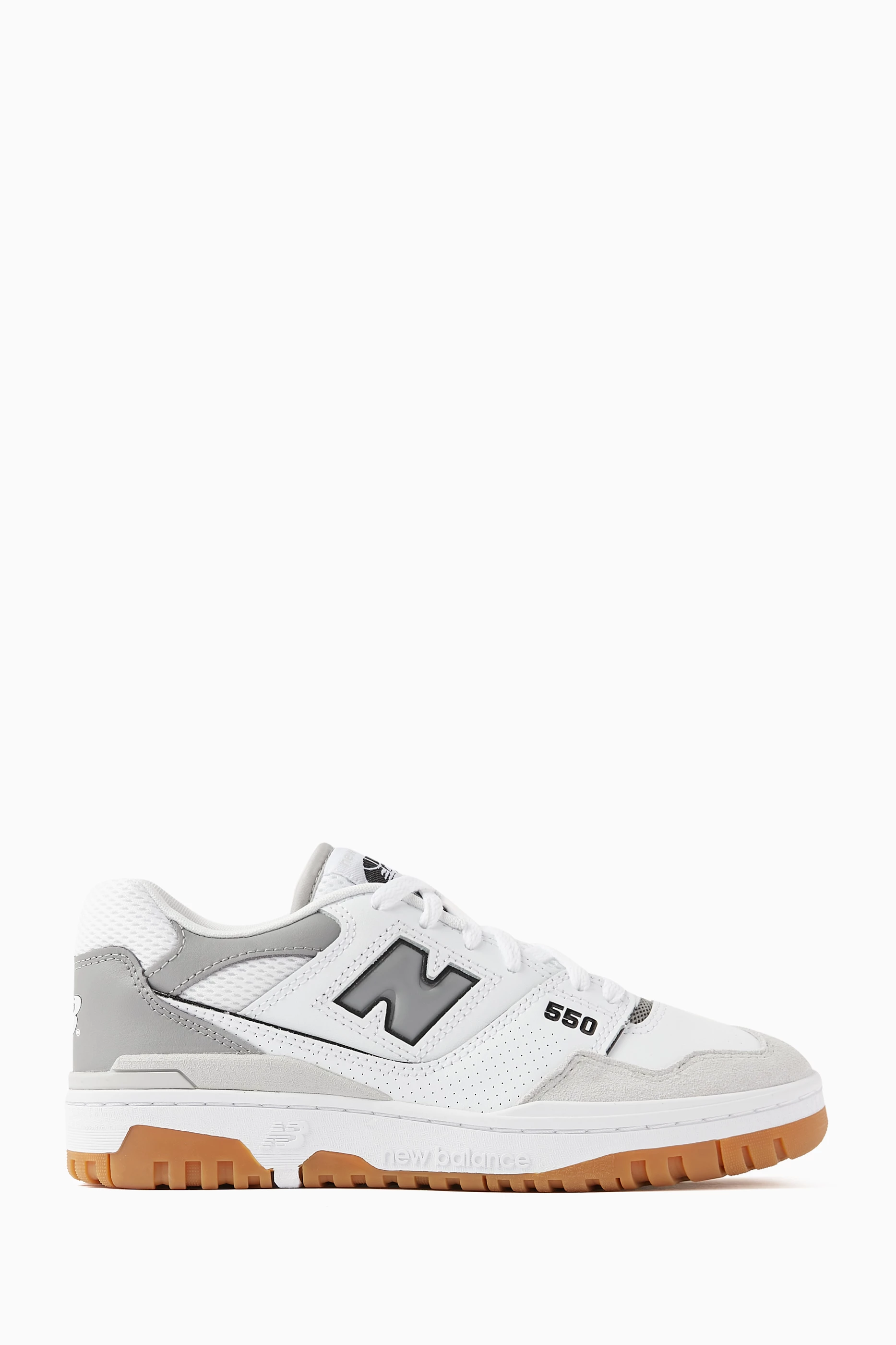Buy New Balance Grey BB550 Low top Sneakers in Leather Mesh For Men Online Ounass UAE