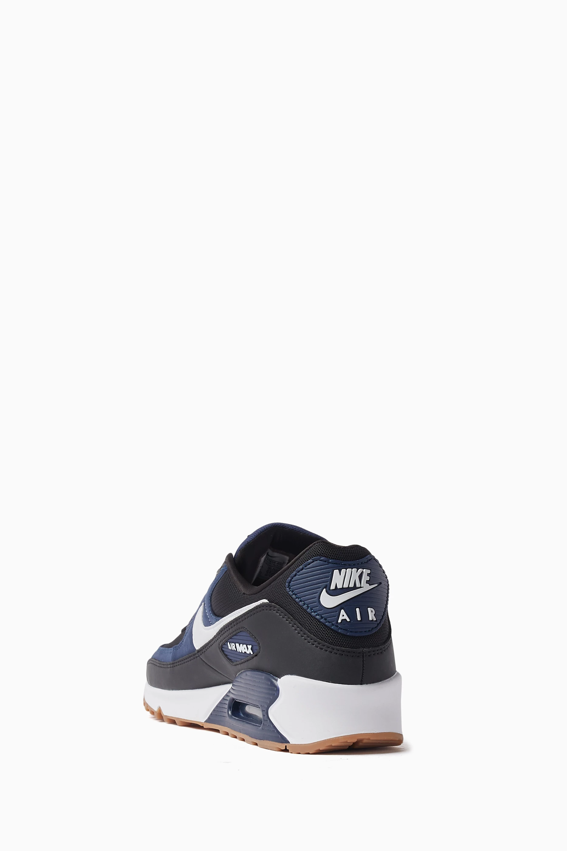 Navy blue and white nike air max 90 online
