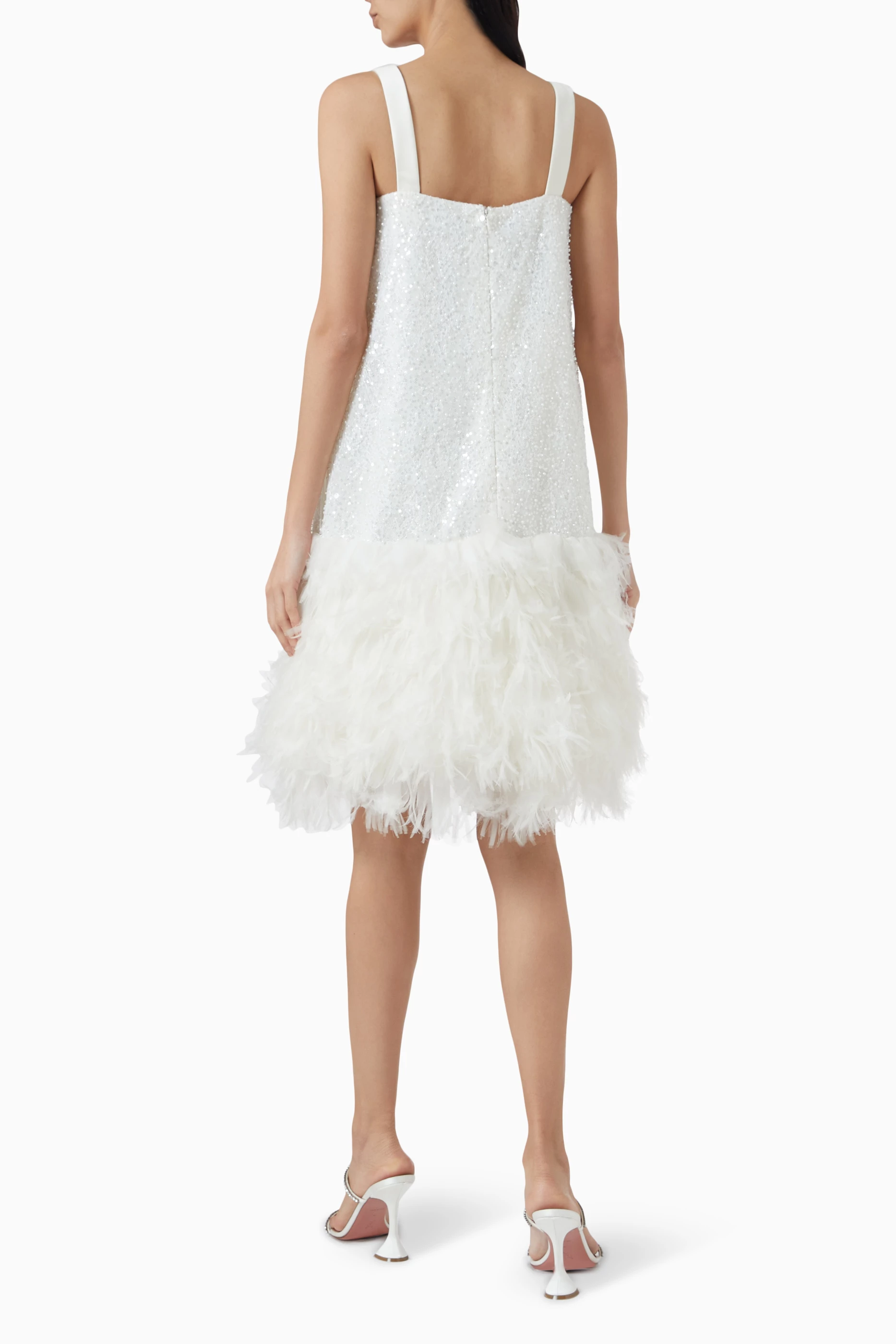 Embellished white midi dress top
