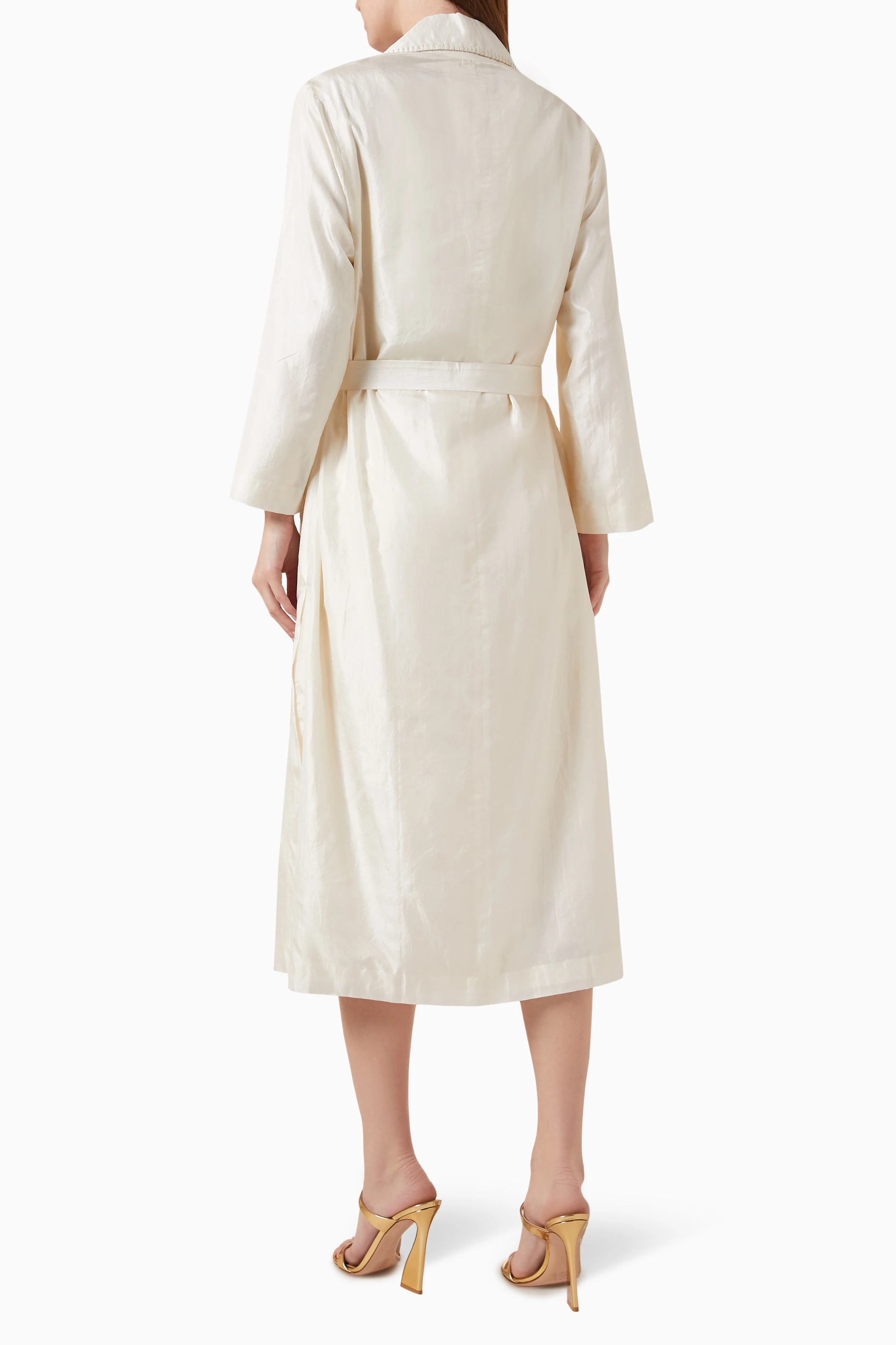 Trench Coat in Mulberry Silk