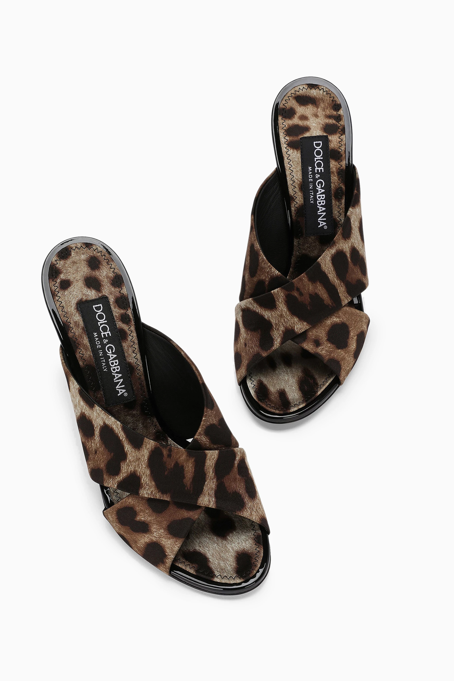 Dolce & gabbana leopard and butterfly slide pool sandals top