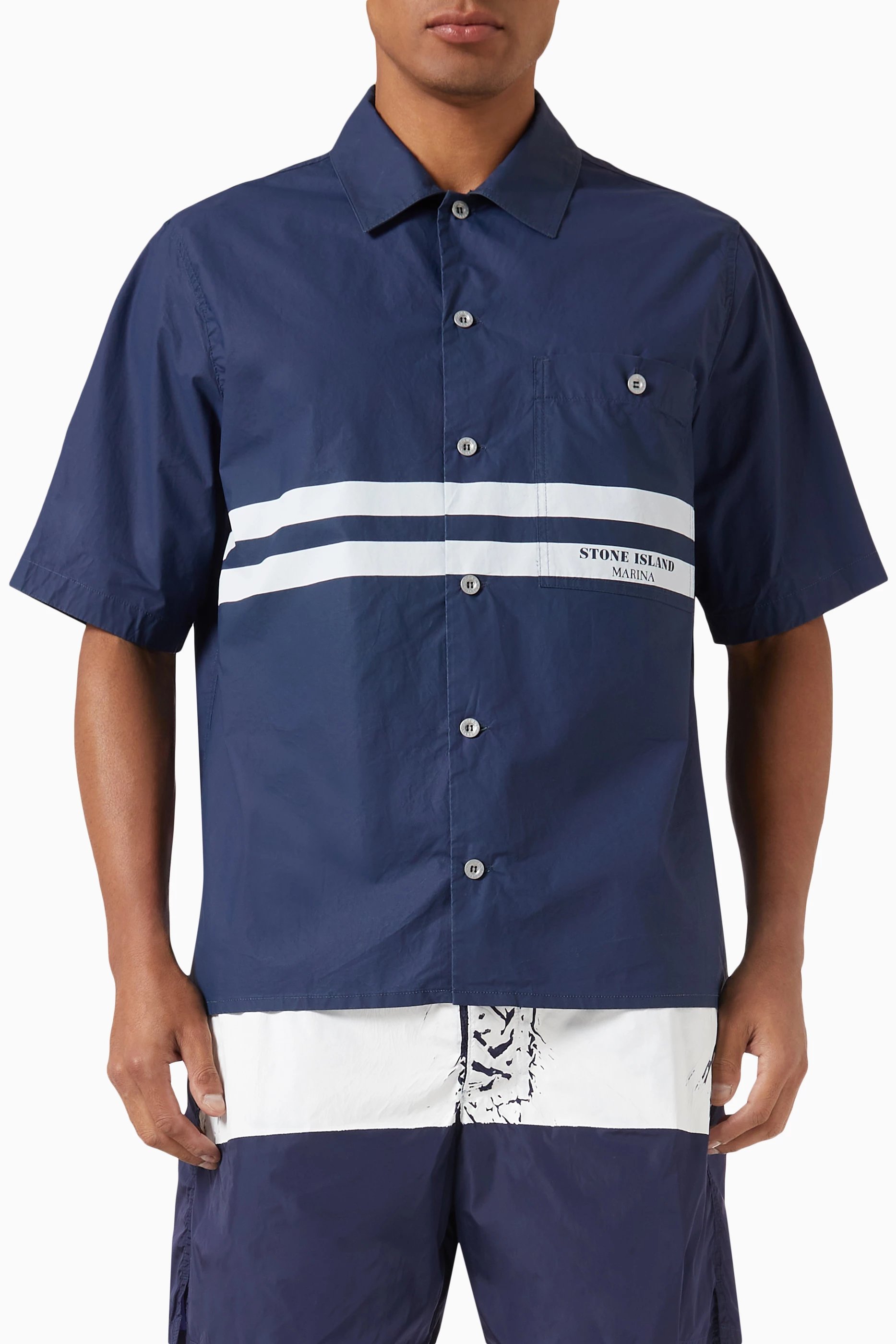 Stone island button up best sale