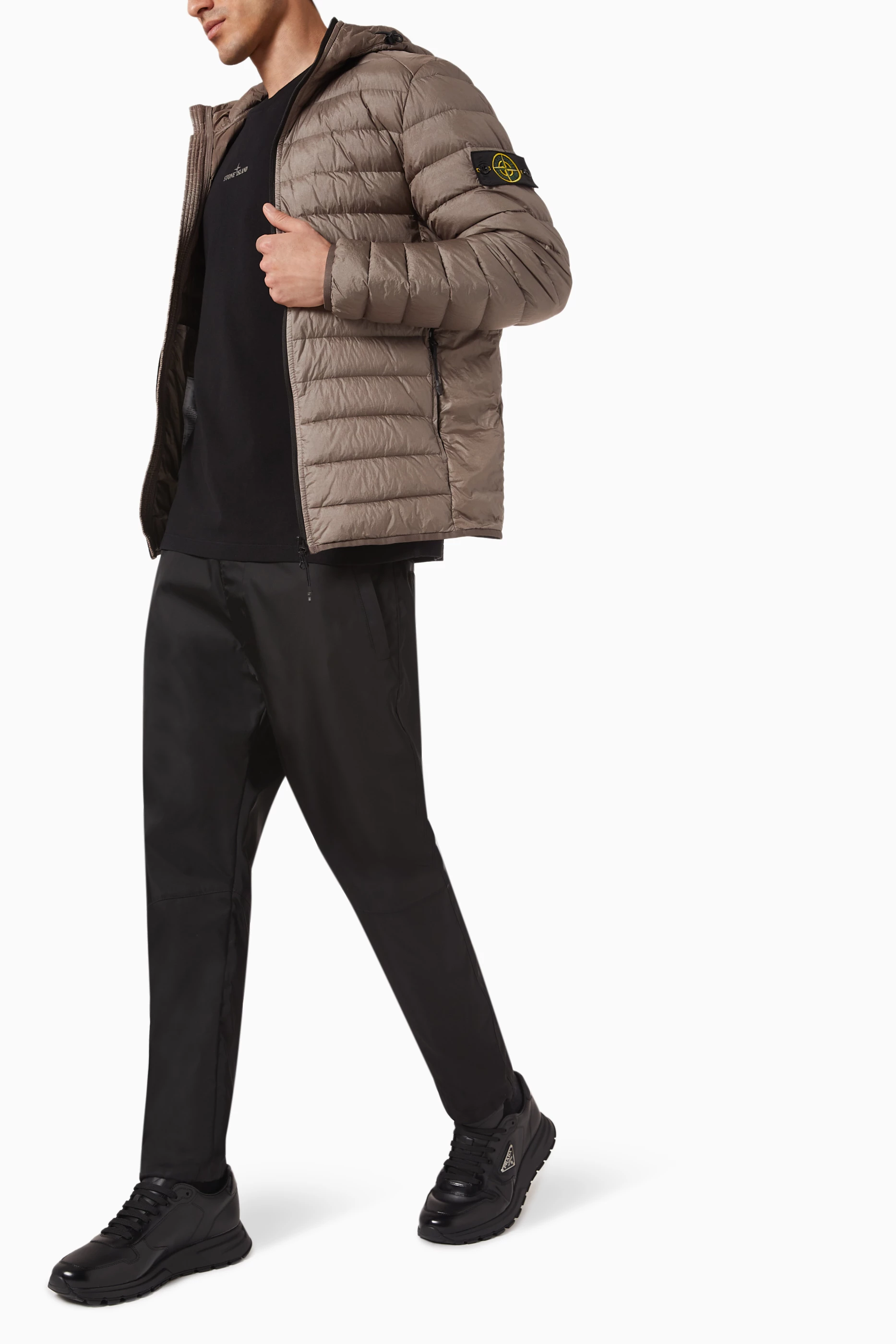 Stone island nylon hooded jacket top