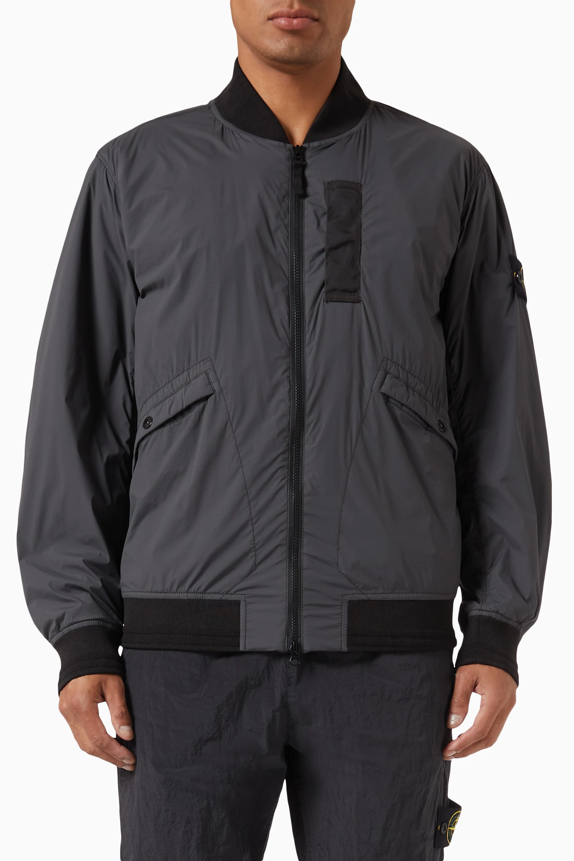 Buy Stone Island Black Bomber Jacket in Nylon Taffeta For Men Online Ounass UAE