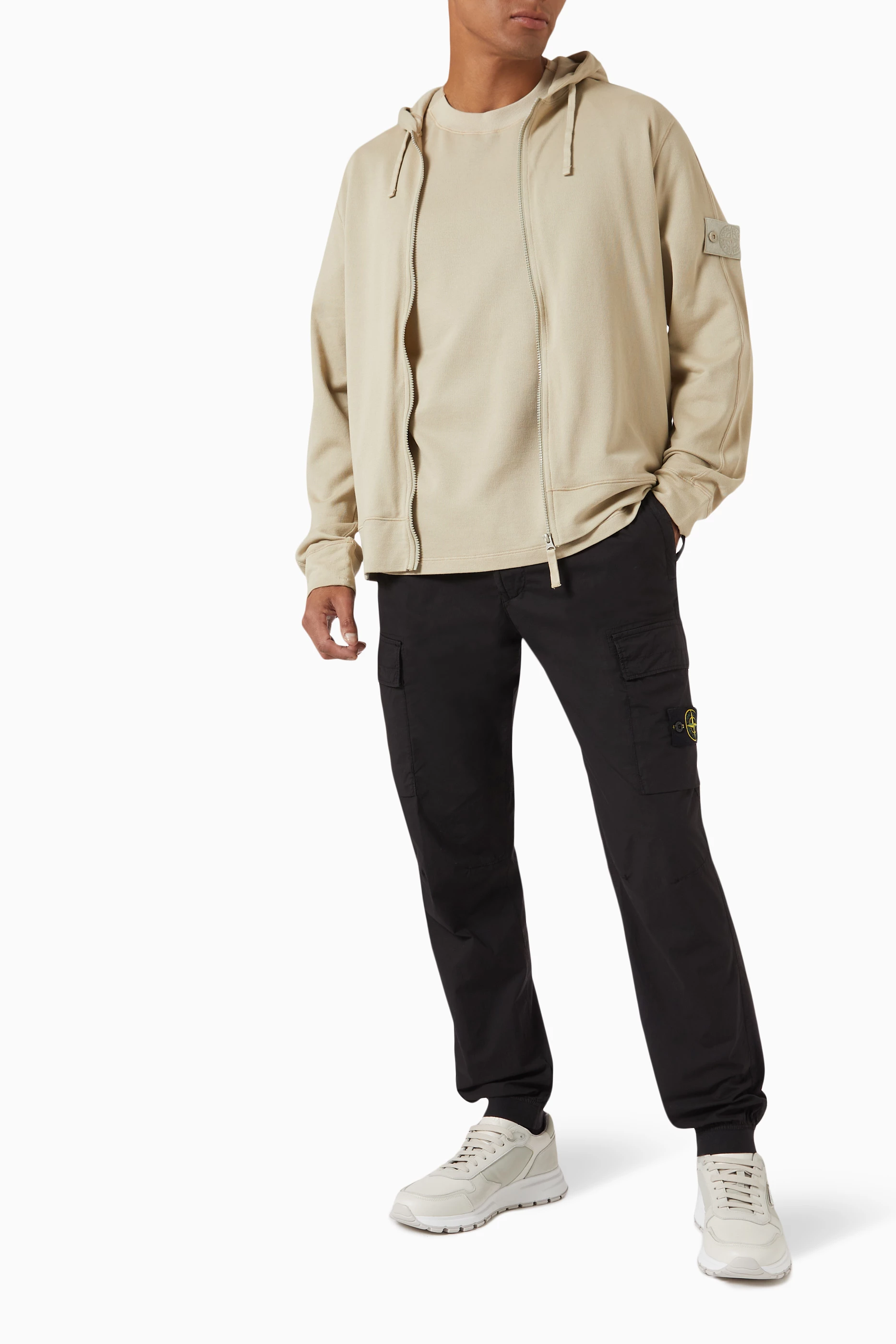 Buy Stone Island Neutral Ghost Piece Hooded Sweatshirt in Cotton For Men Online Ounass UAE