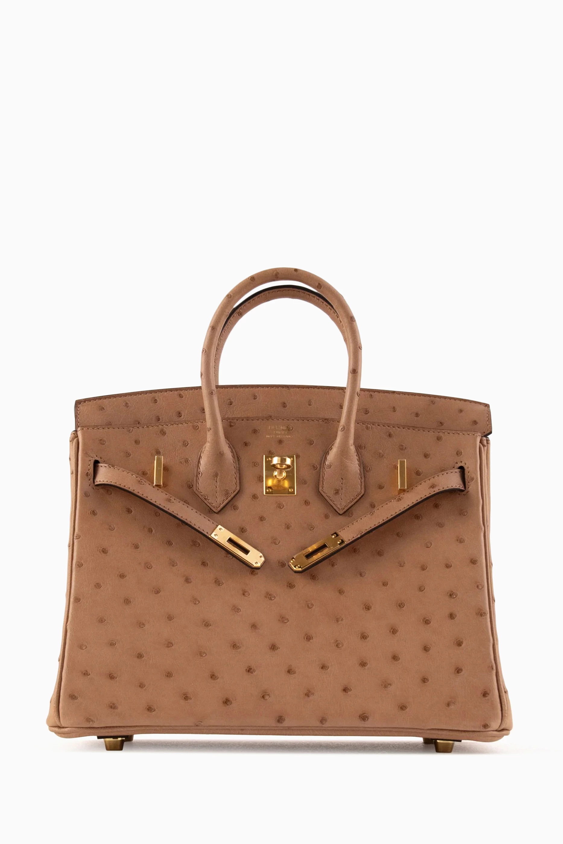 Buy Hermès Pre-Loved Brown Unused Birkin 25 Chai in Ostrich Skin