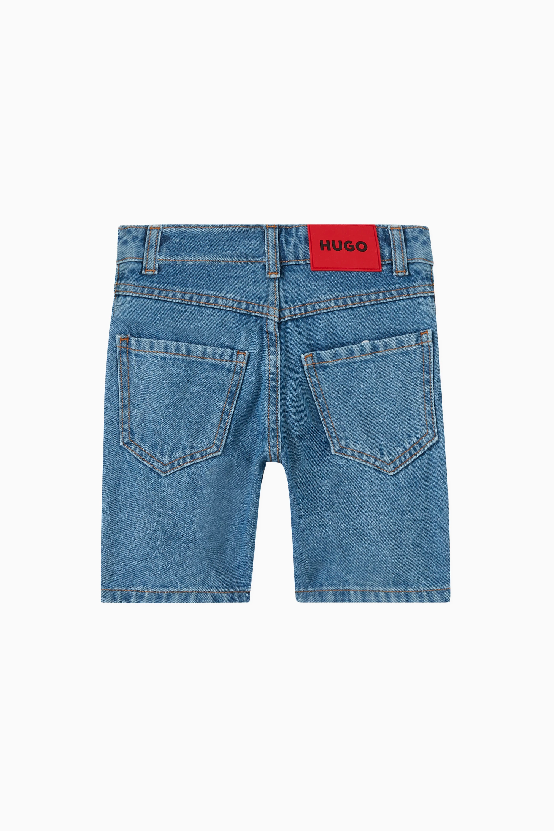 Buy HUGO Blue Regular fit Denim Shorts For Boys Online Ounass UAE