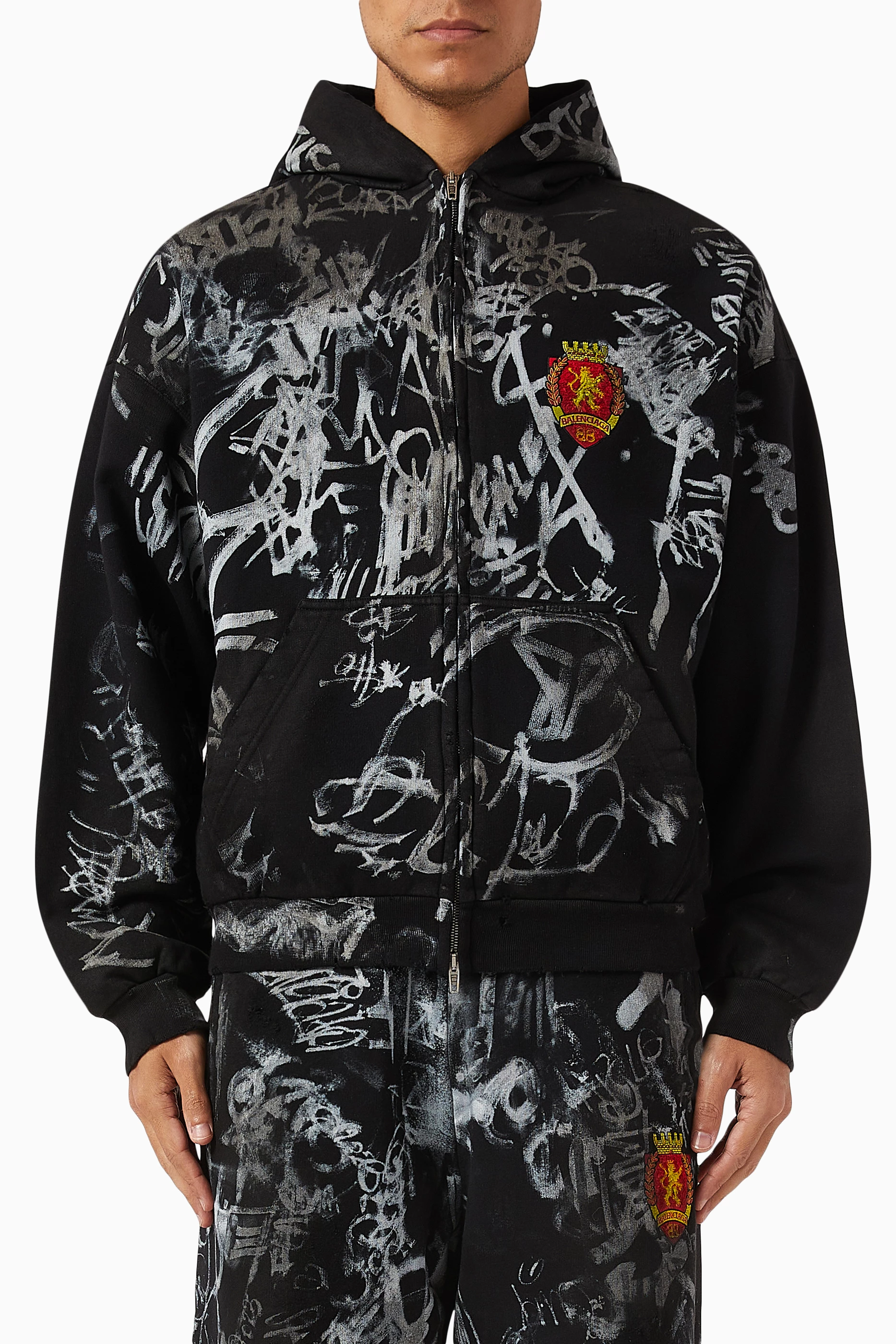 BALENCIAGA 23SS SKATER HOODIE BLACK サイズ3 Buy Balenciaga Black Unisex Skater Zip-up Hoodie Medium-fit in