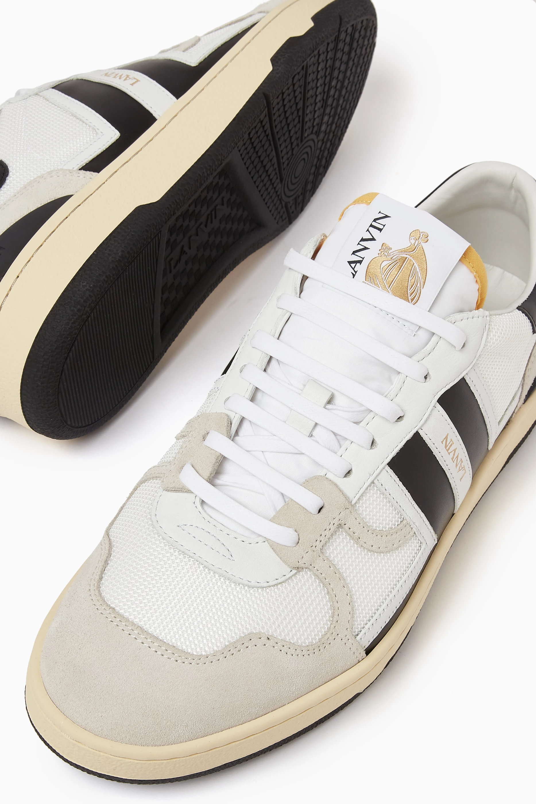 Buy Lanvin White Clay Low Top Sneakers in Suede Leather For Men