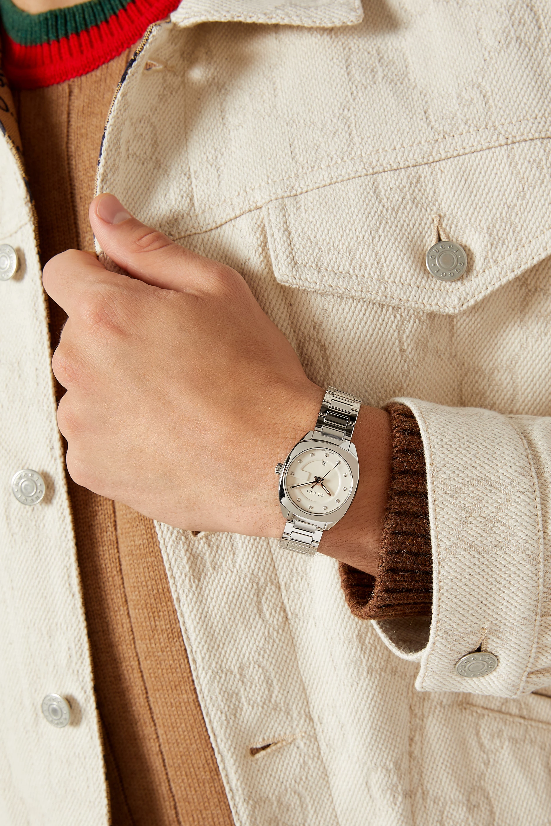 Gucci quartz watch silver cheap