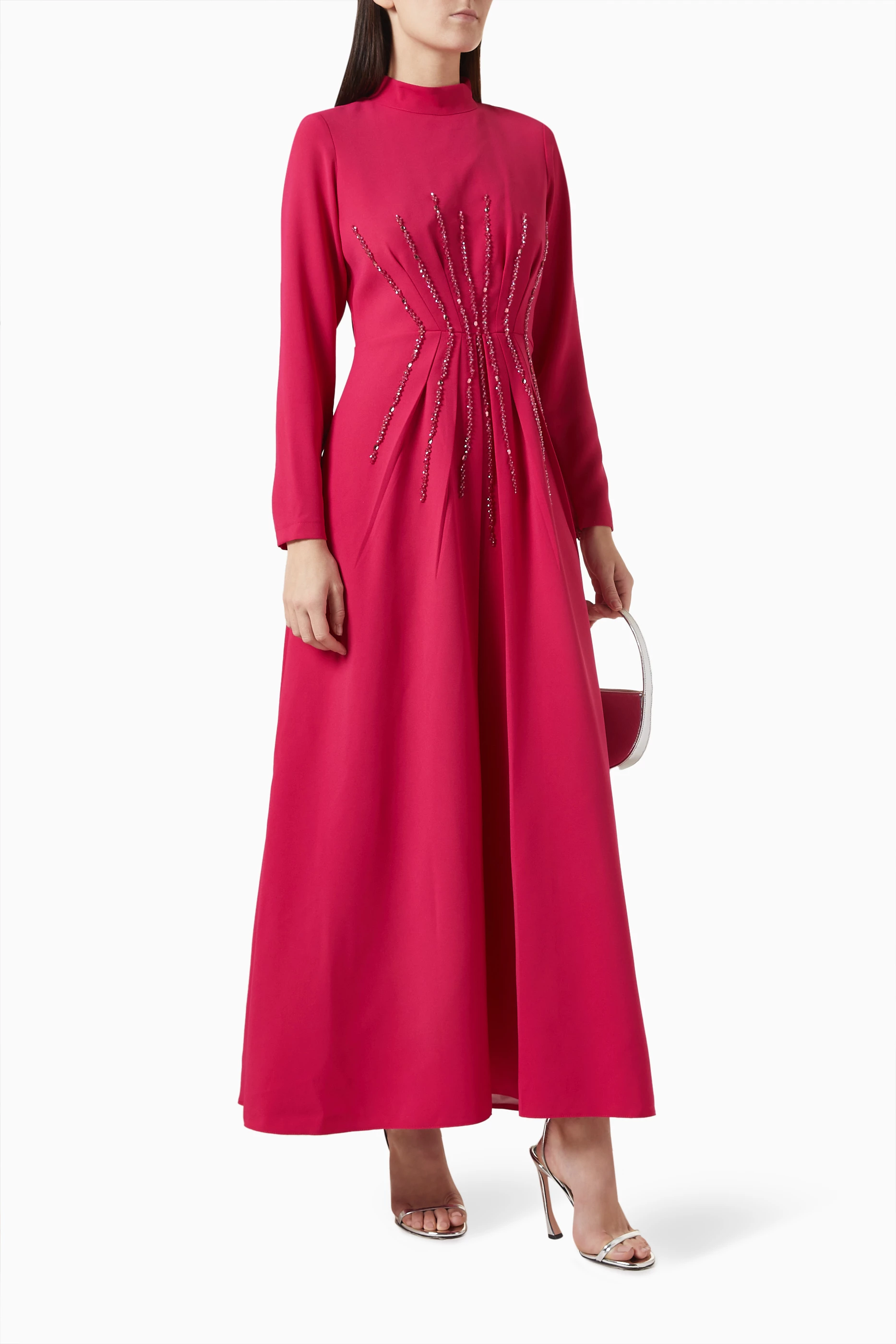 Buy NASS Pink Crystal embellished Maxi Dress For Women Online Ounass UAE