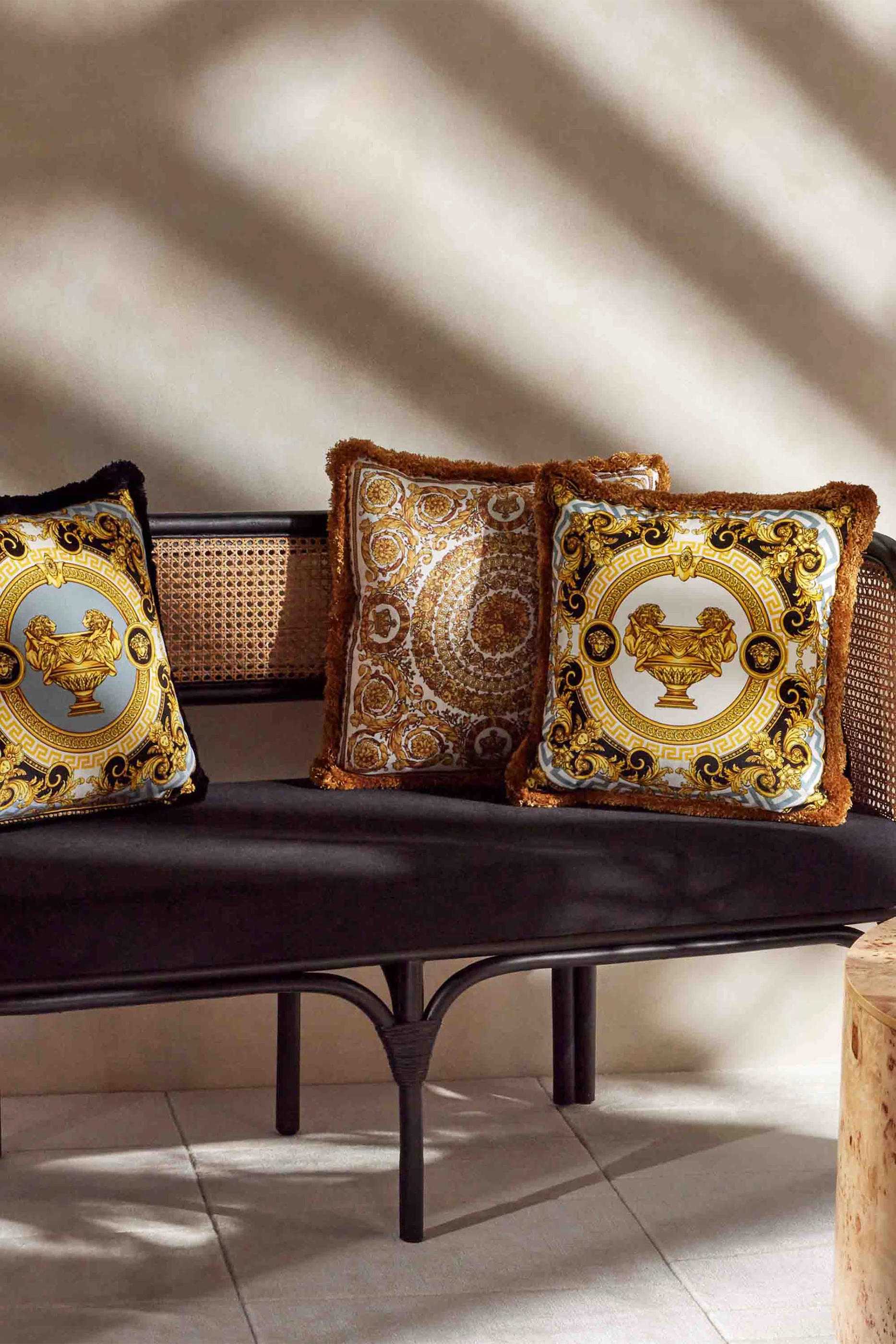 Buy Versace Home Blue La Coupe des Dieux Cushion in Silk For Women Online Ounass UAE