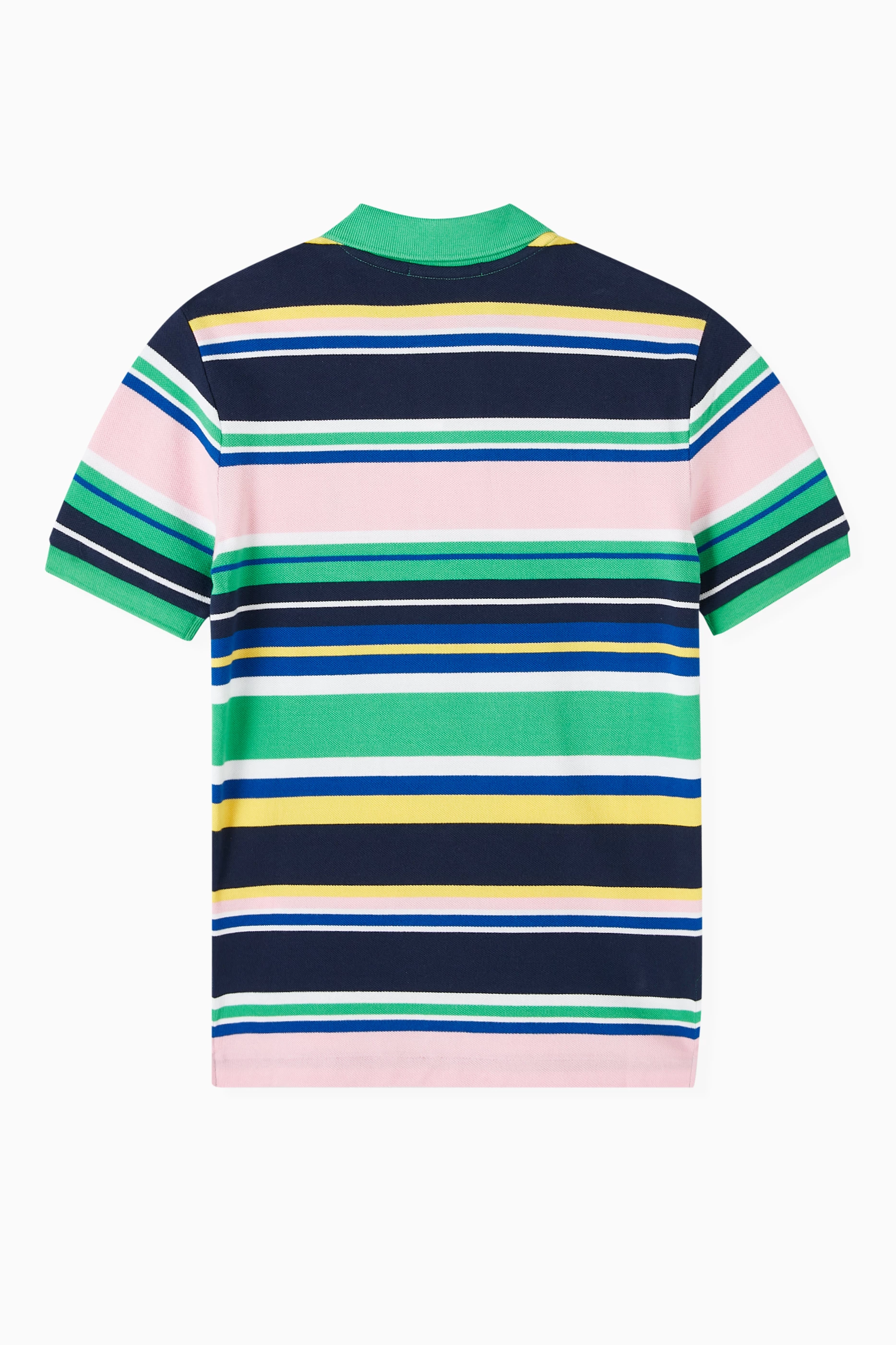 Striped cotton mesh polo shirt outlet