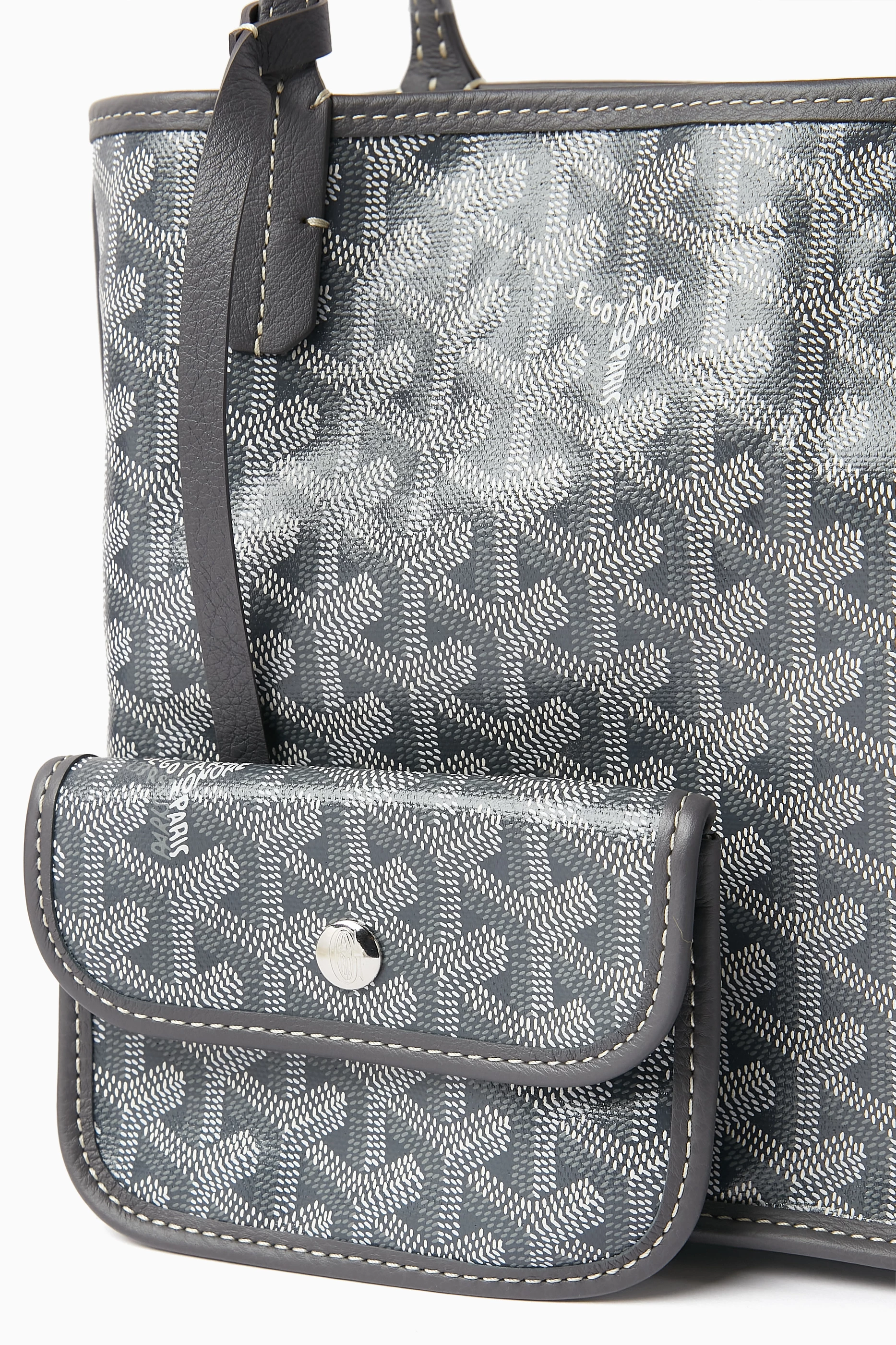 Buy Goyard Pre Loved Grey Unused Anjou Mini Tote Bag in Goyardine Canvas For Women Online Ounass UAE
