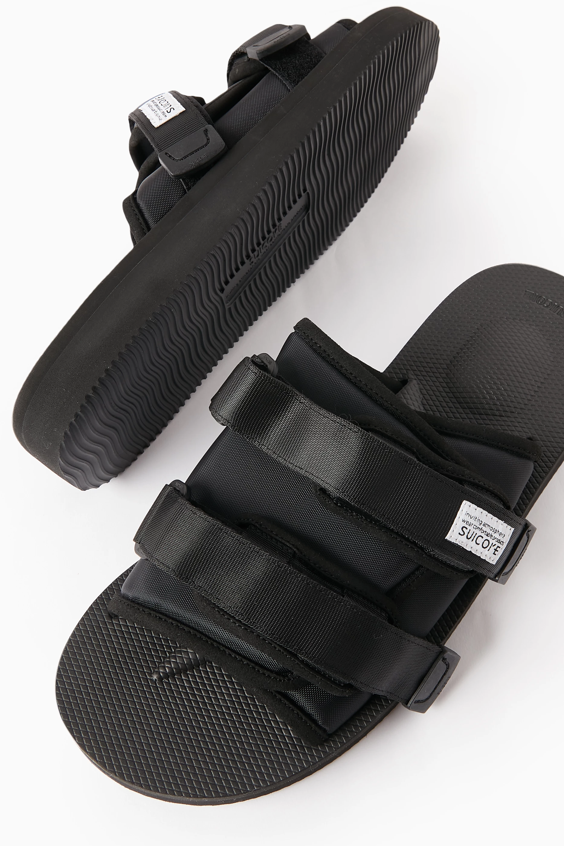 Buy Suicoke Black Moto Cab Sandals in Nylon For Men Online Ounass UAE