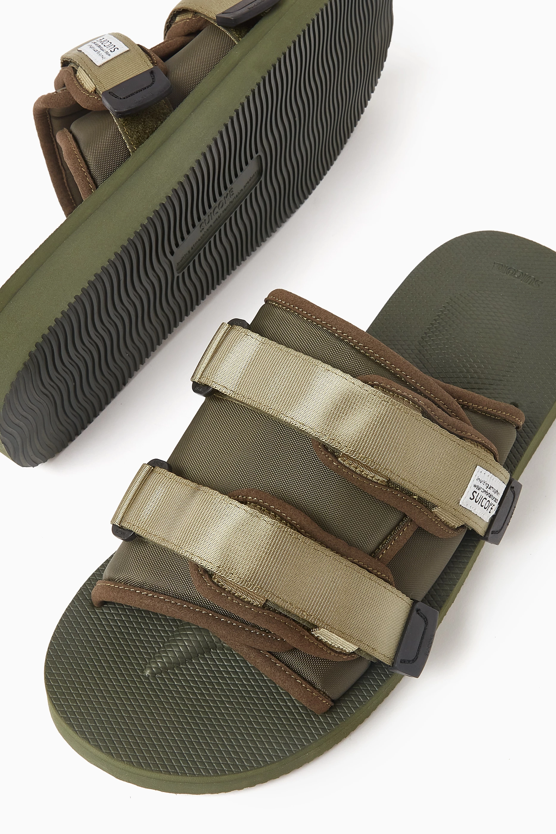 Buy Suicoke Green Moto Cab Sandals in Nylon For Men Online Ounass UAE
