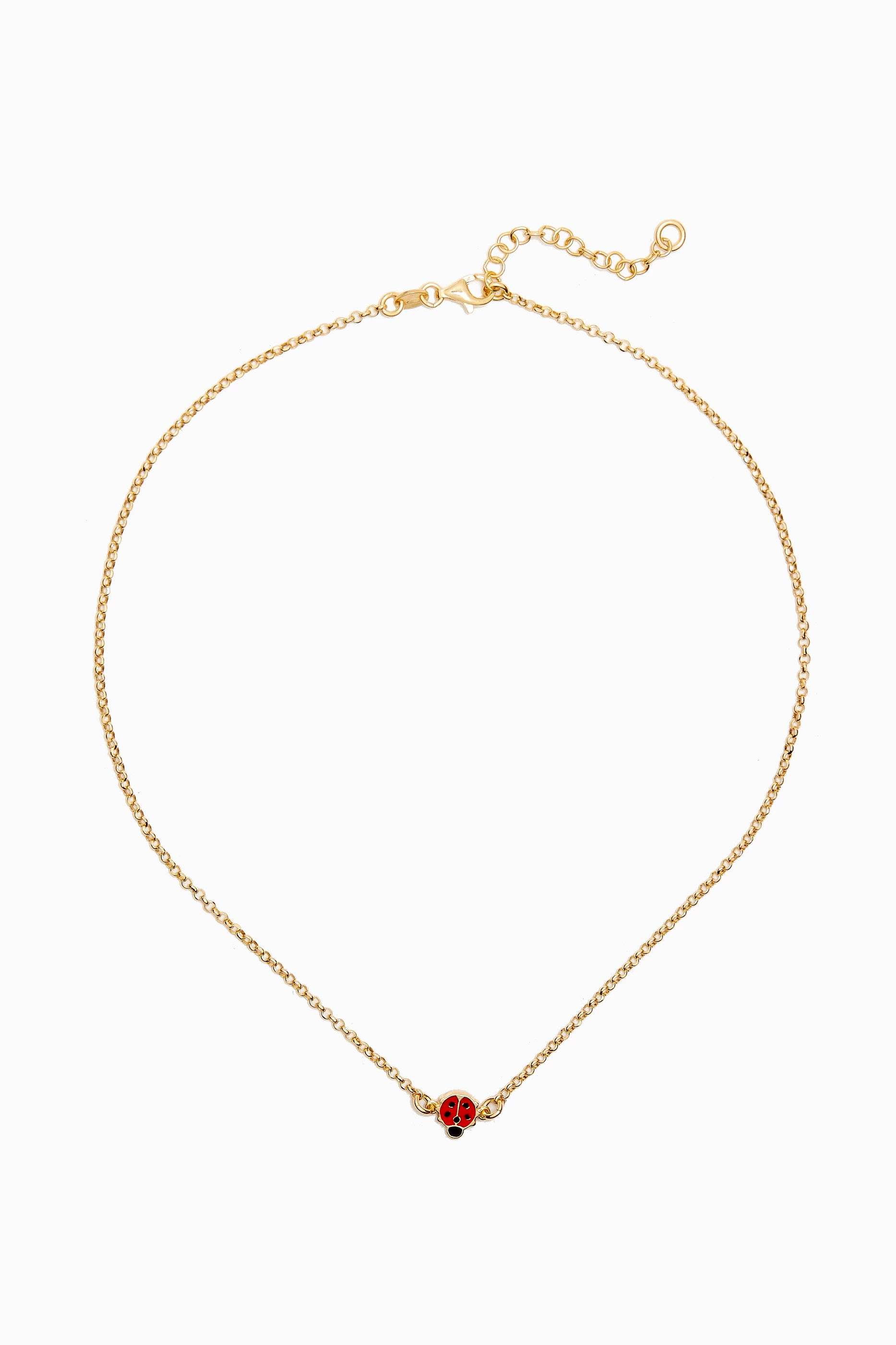 Buy The Jewels Jar Gold Little Princess Ladybug Necklace in 18kt Gold plated Sterling Silver For Kids Online Ounass UAE