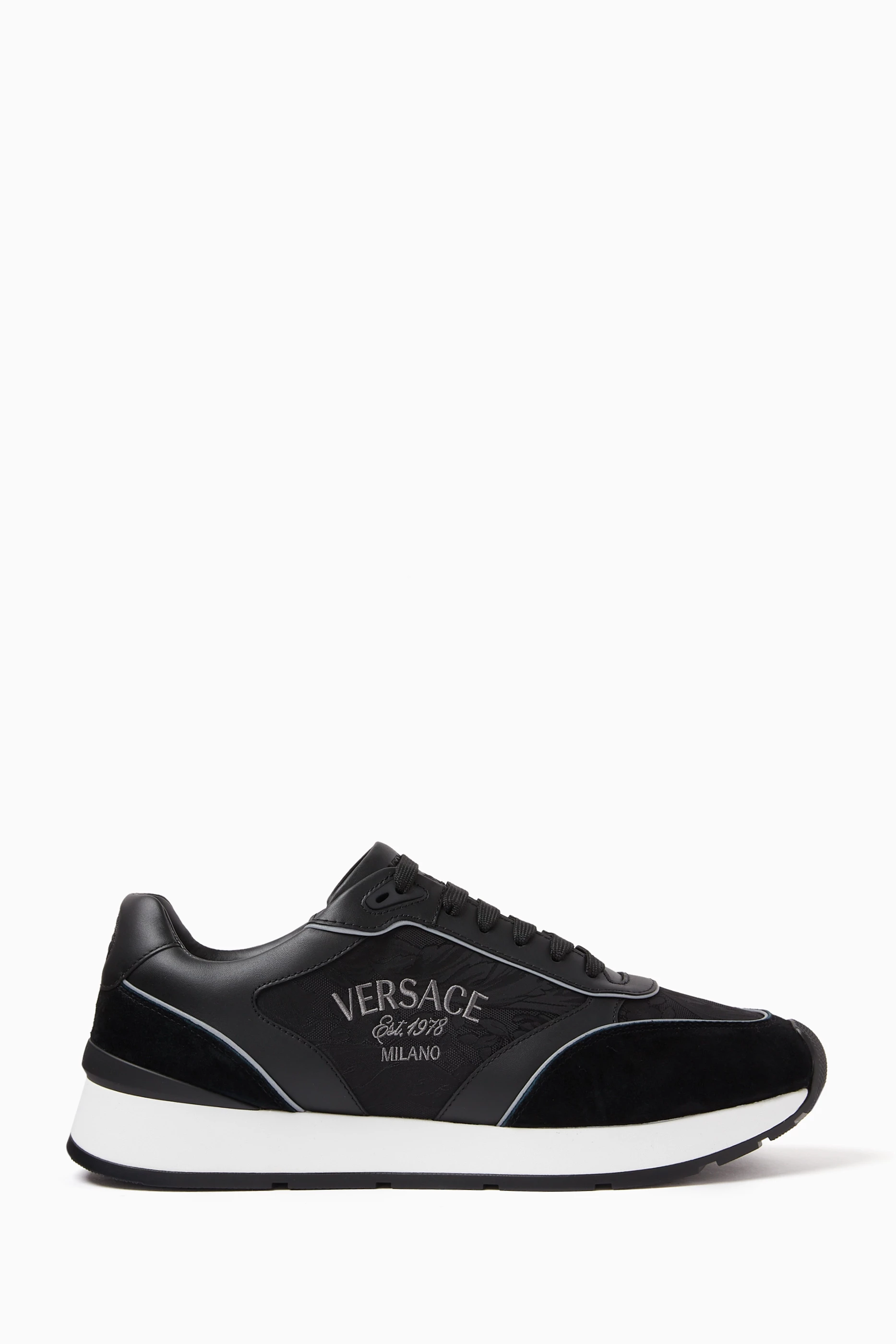 Versace runners black hot sale