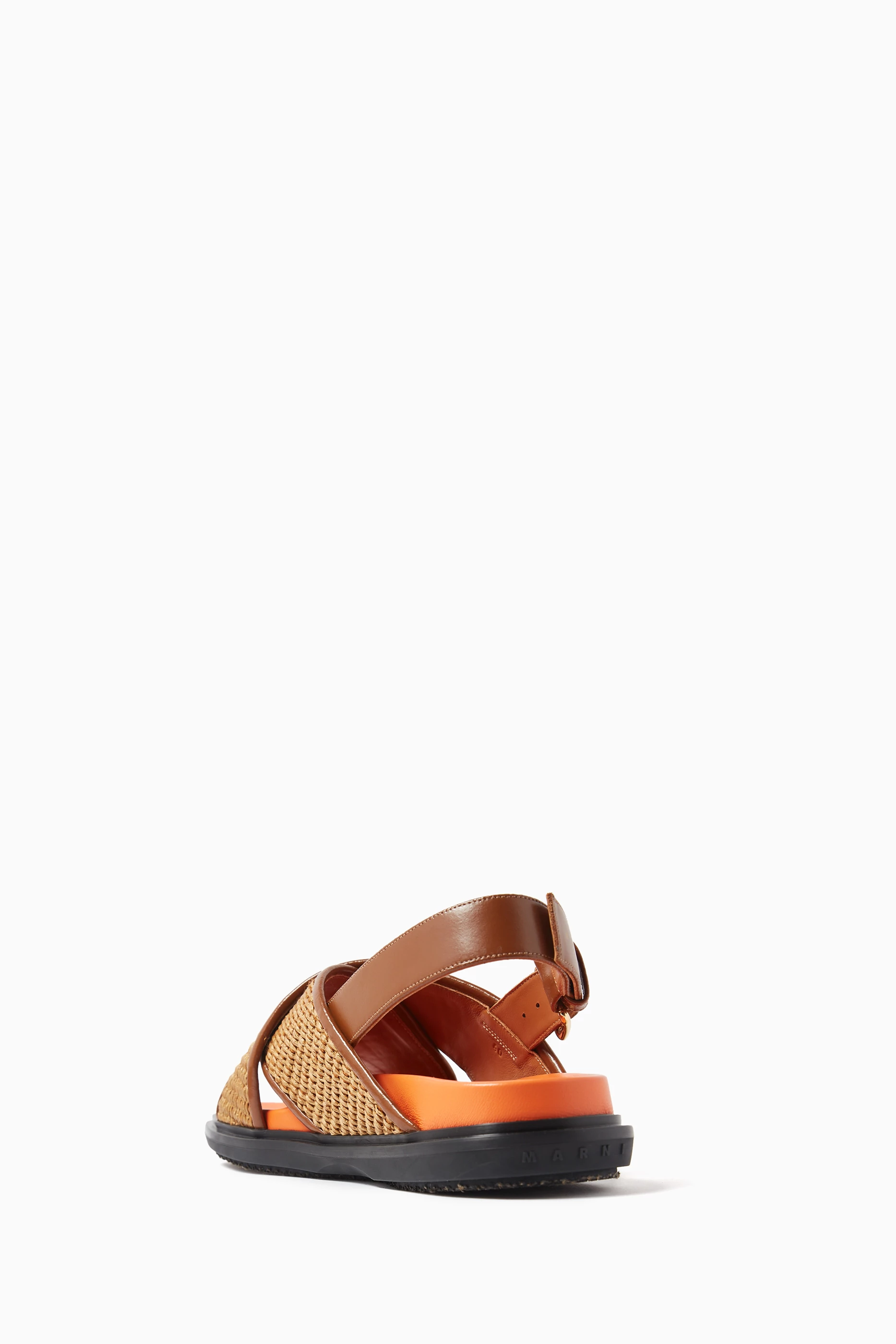 Buy Marni Multicolour Fussbett Crossover Sandals in Raffia Leather For Women Online Ounass UAE