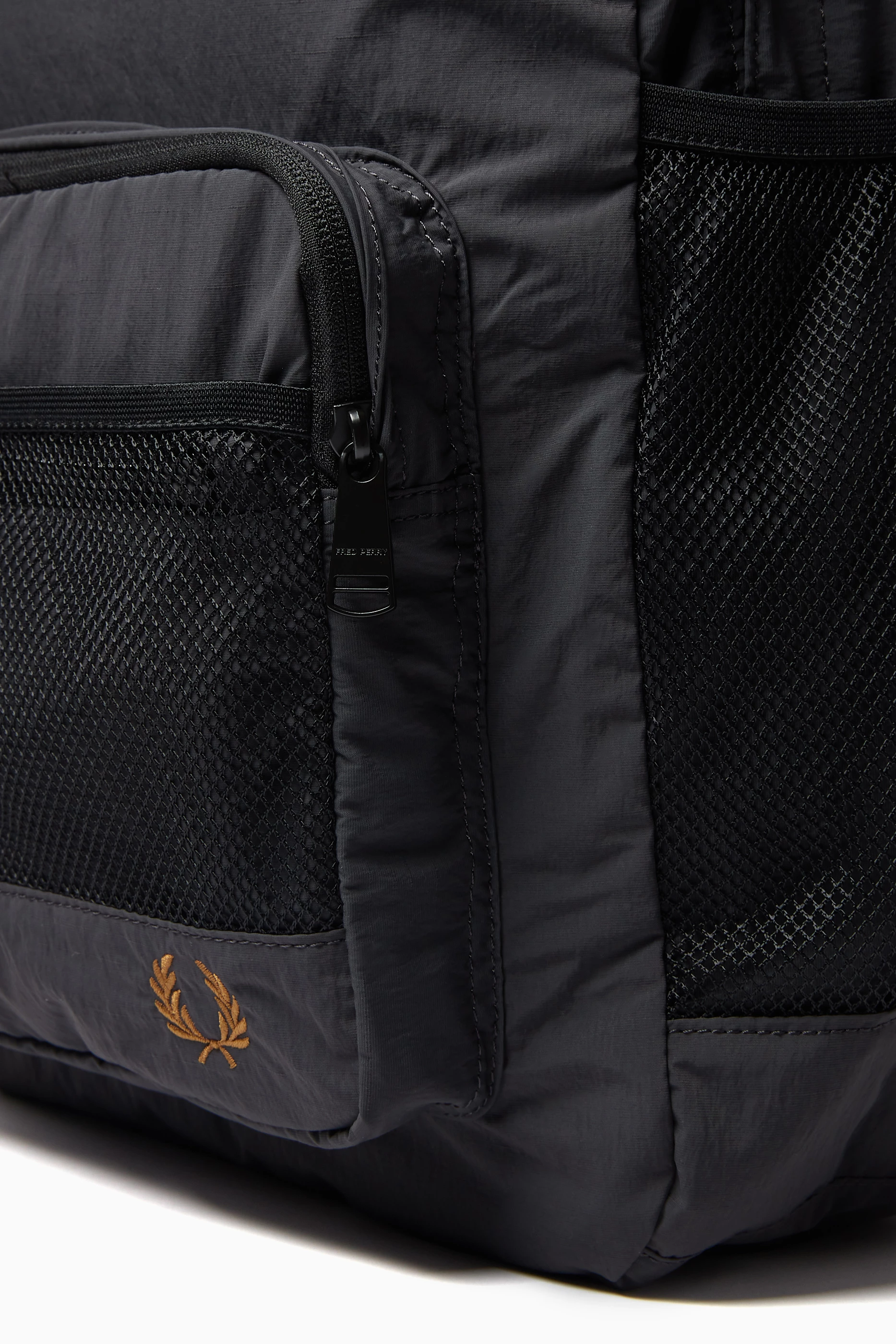 Buy Fred Perry Grey Crinkle Backpack in Nylon-mesh For Men
