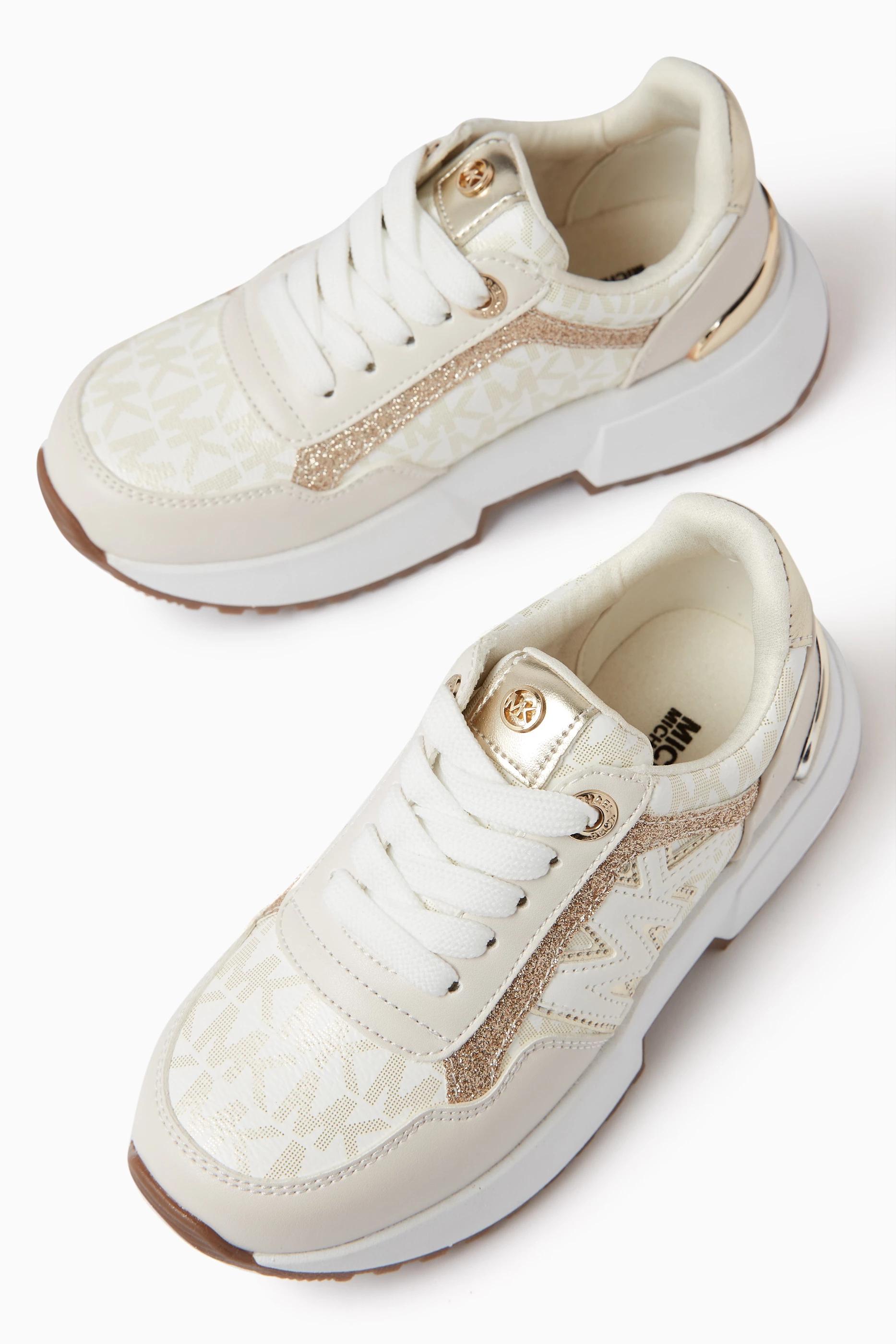 Buy Michael Kors Kids Neutral Cosmo Maddy Sneakers in Faux Leather For Girls Online Ounass UAE