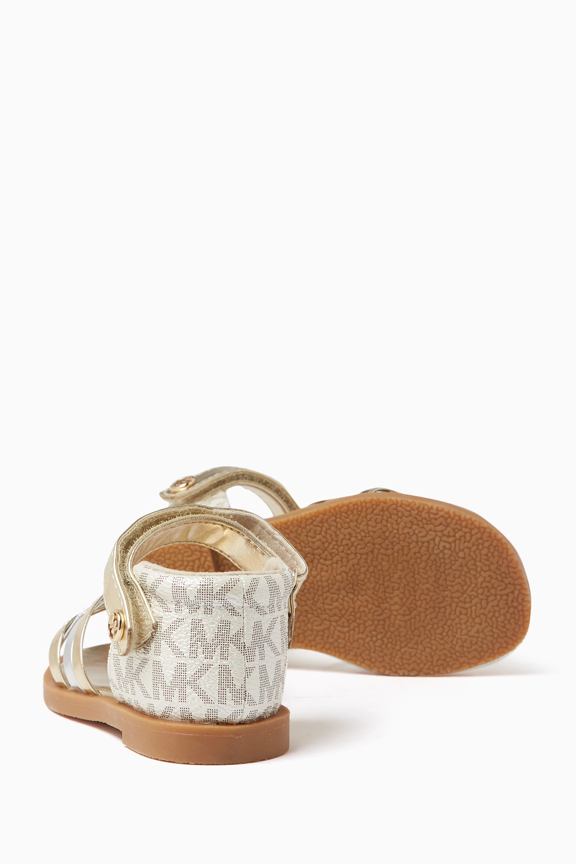 Buy Michael Kors Kids Gold Jensyn Sandals in Faux Leather For Girls Online Ounass UAE
