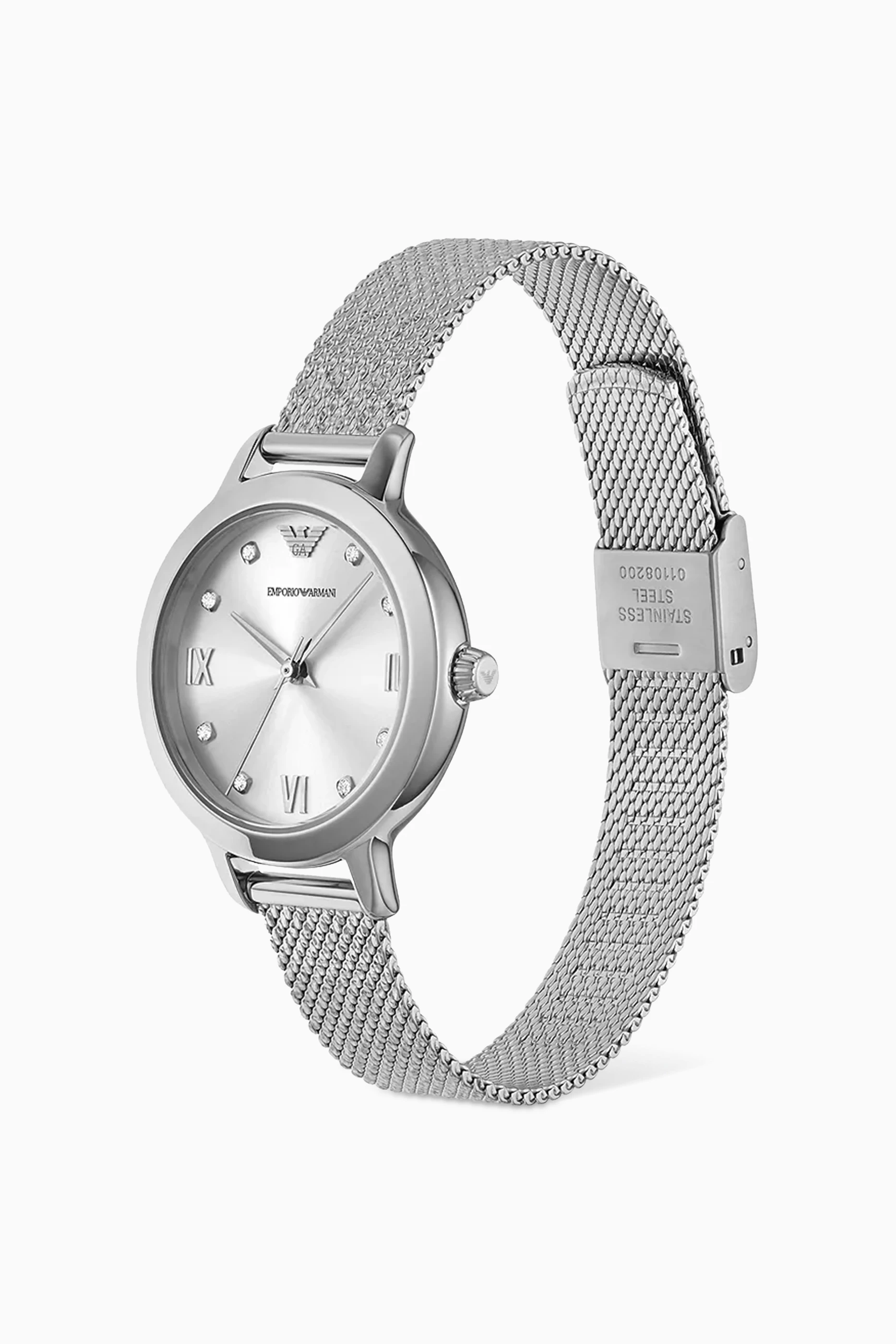 Buy Emporio Armani Silver Cleo Quartz Watch 32mm For Women Online Ounass UAE