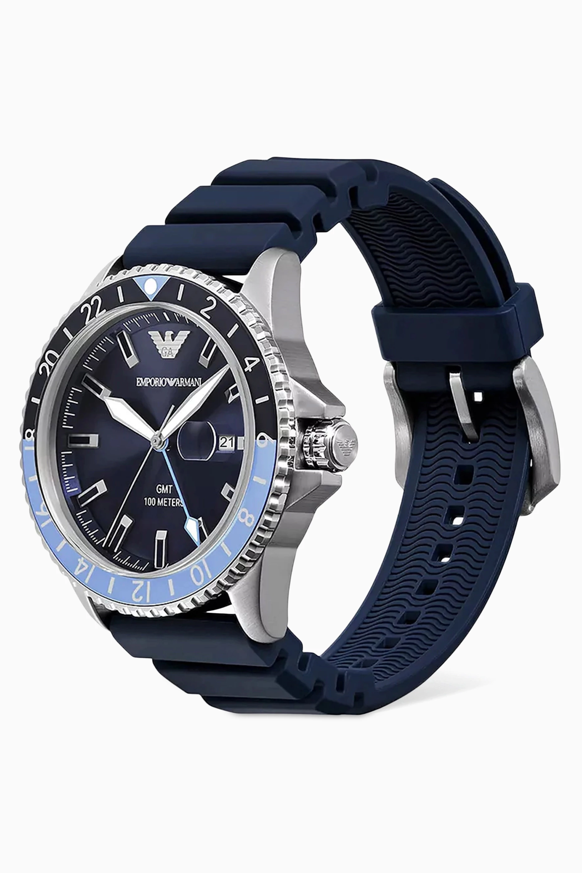 Buy Emporio Armani Blue Diver Stainless Steel Watch 42mm For Men Online Ounass UAE