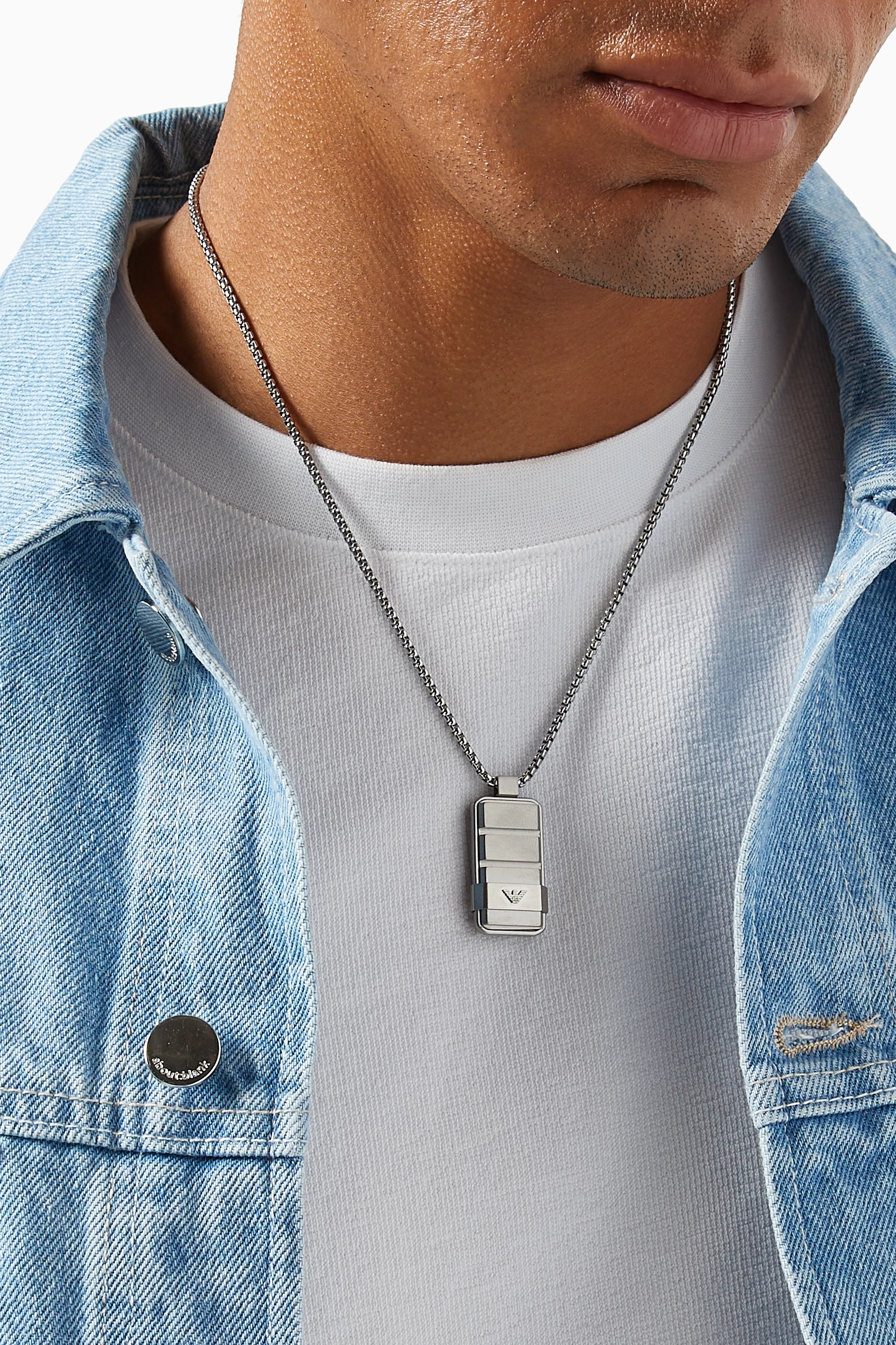 Emporio armani dog tag necklace shop