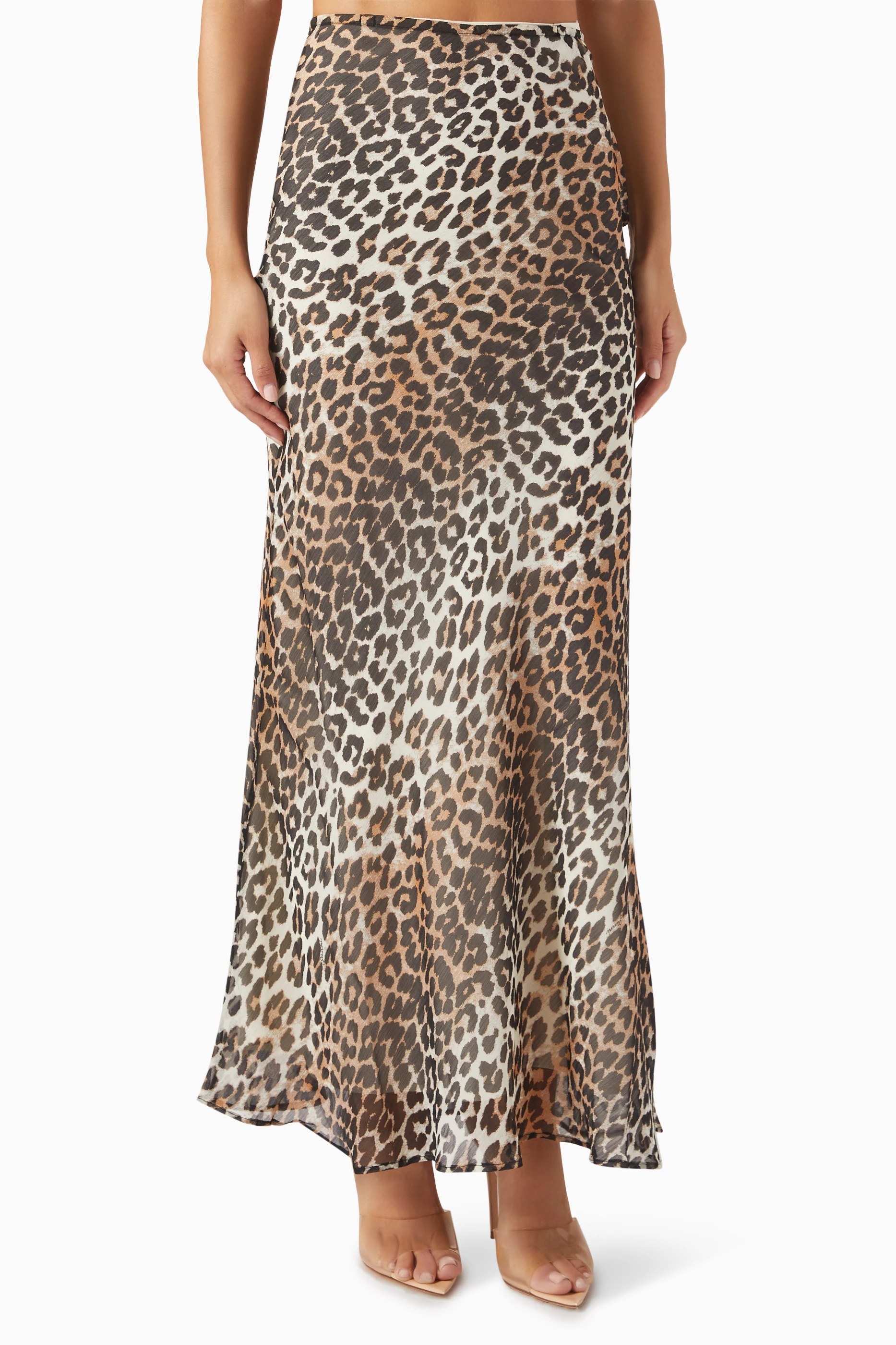 Satin Skirt Leopard Print Maxi Skirt 90 Topshop Sheer Ruched Side