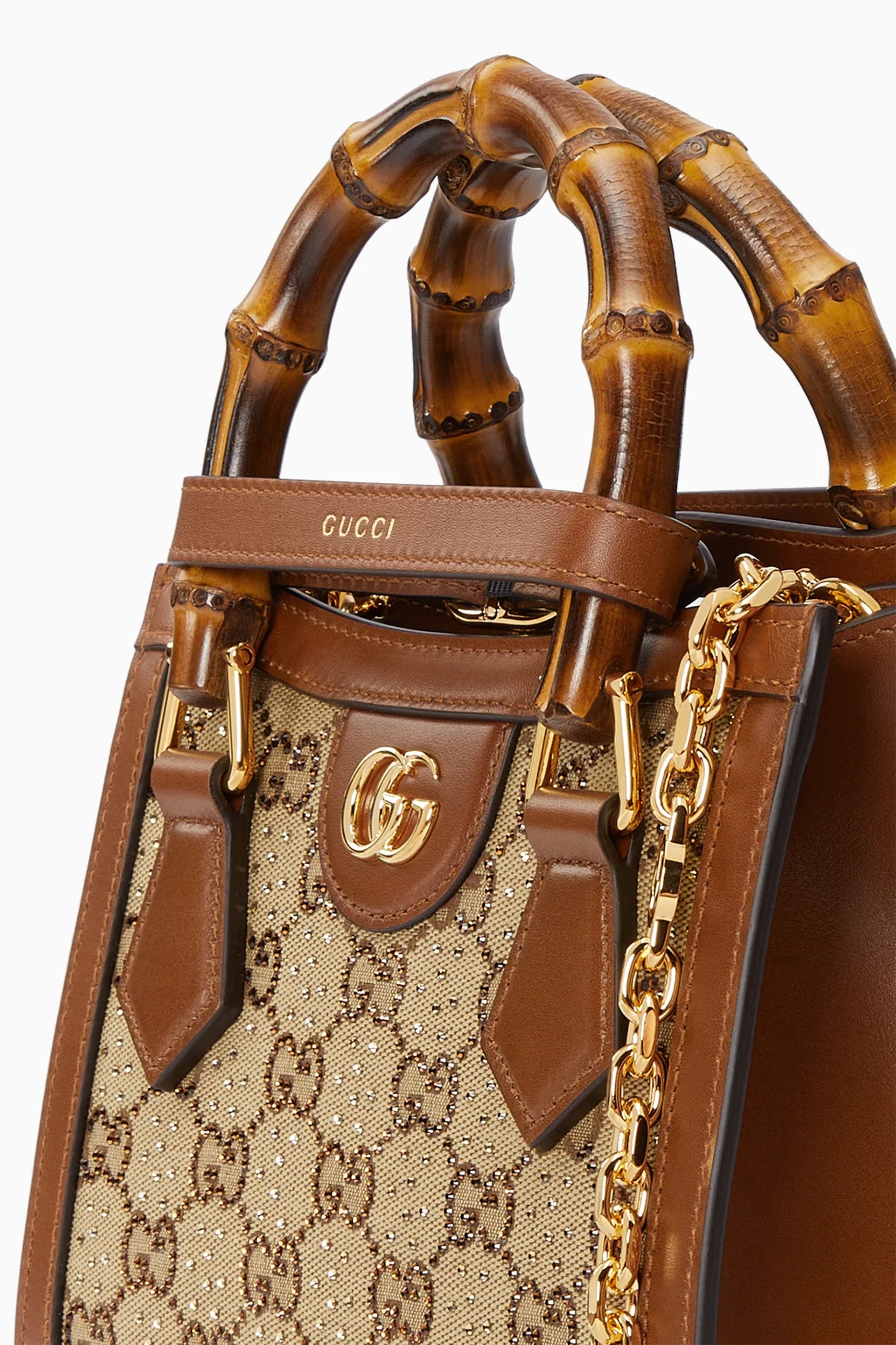 Buy Gucci Brown Diana Mini Tote Bag in Leather For Women Online Ounass UAE