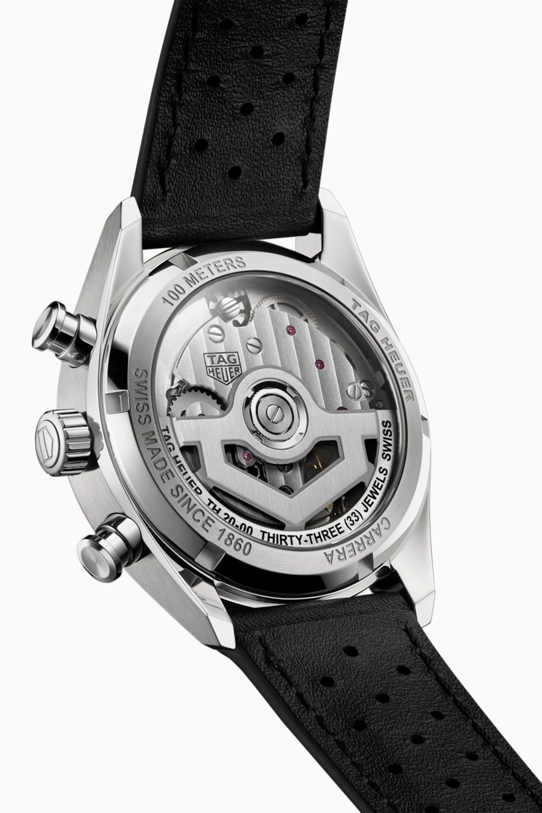 Buy TAG Heuer Black Carrera Automatic Chronograph Steel Leather Watch 39mm For Men Online Ounass UAE
