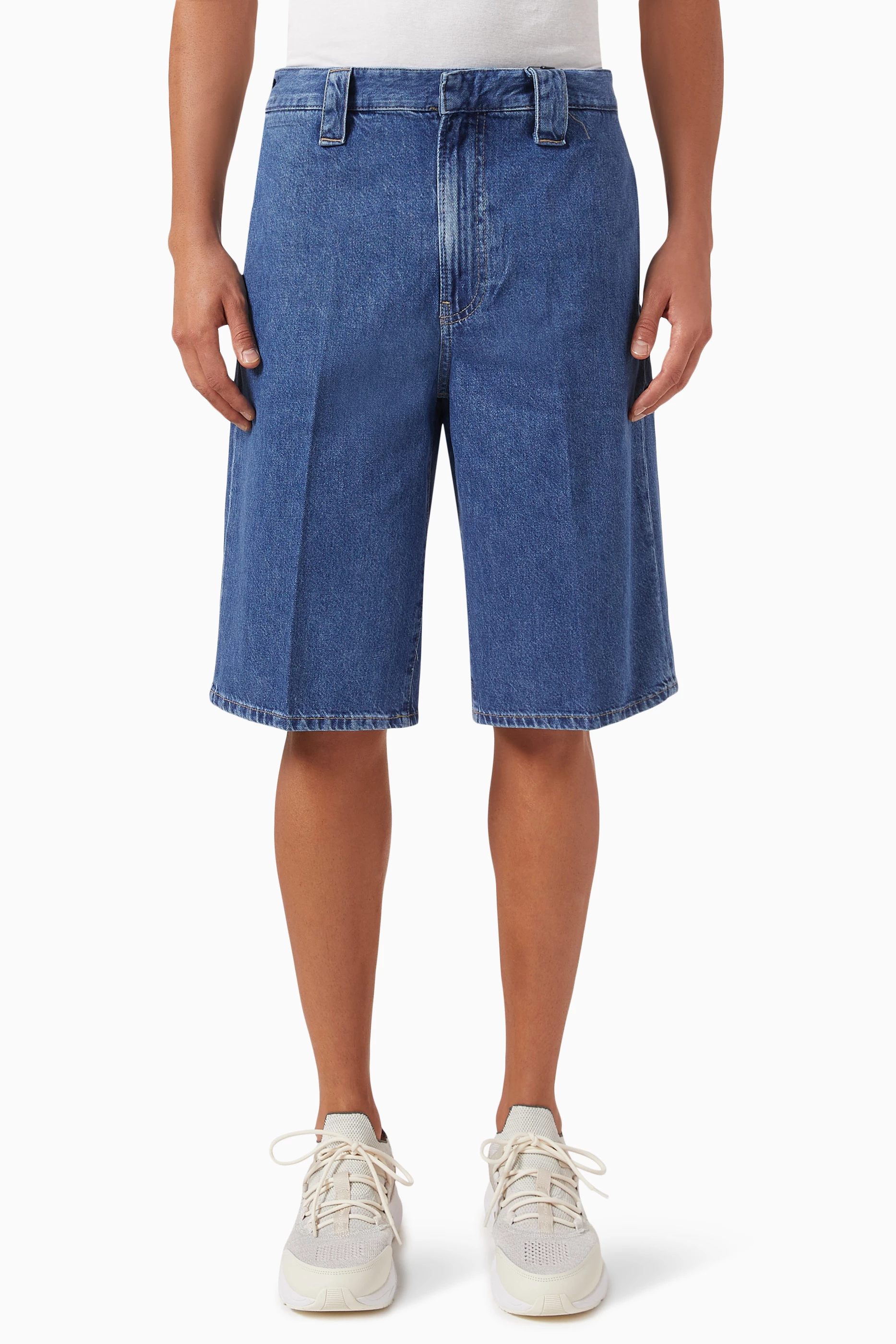 Buy Calvin Klein Jeans Blue Trouser Shorts in Cotton denim For Men Online Ounass UAE