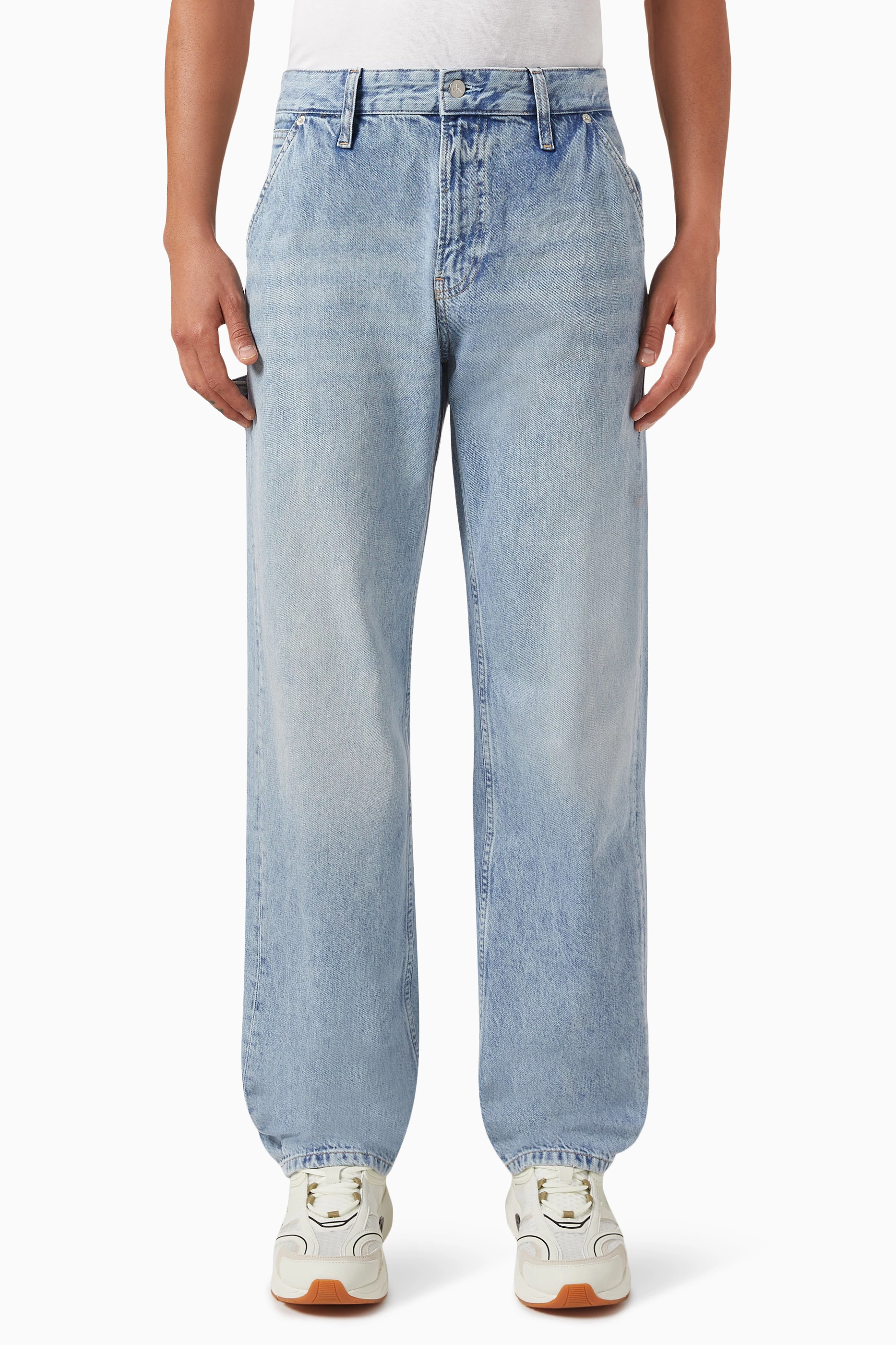 Buy Calvin Klein Jeans Blue 90 s Straight Carpenter Jeans in Cotton denim For Men Online Ounass UAE