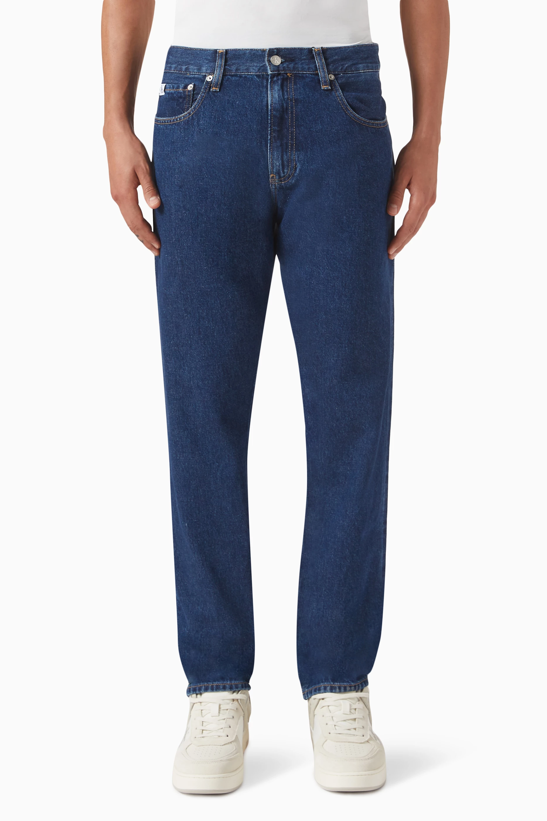 Buy Calvin Klein Jeans Blue Authentic Straight fit Jeans in Denim For Men Online Ounass UAE