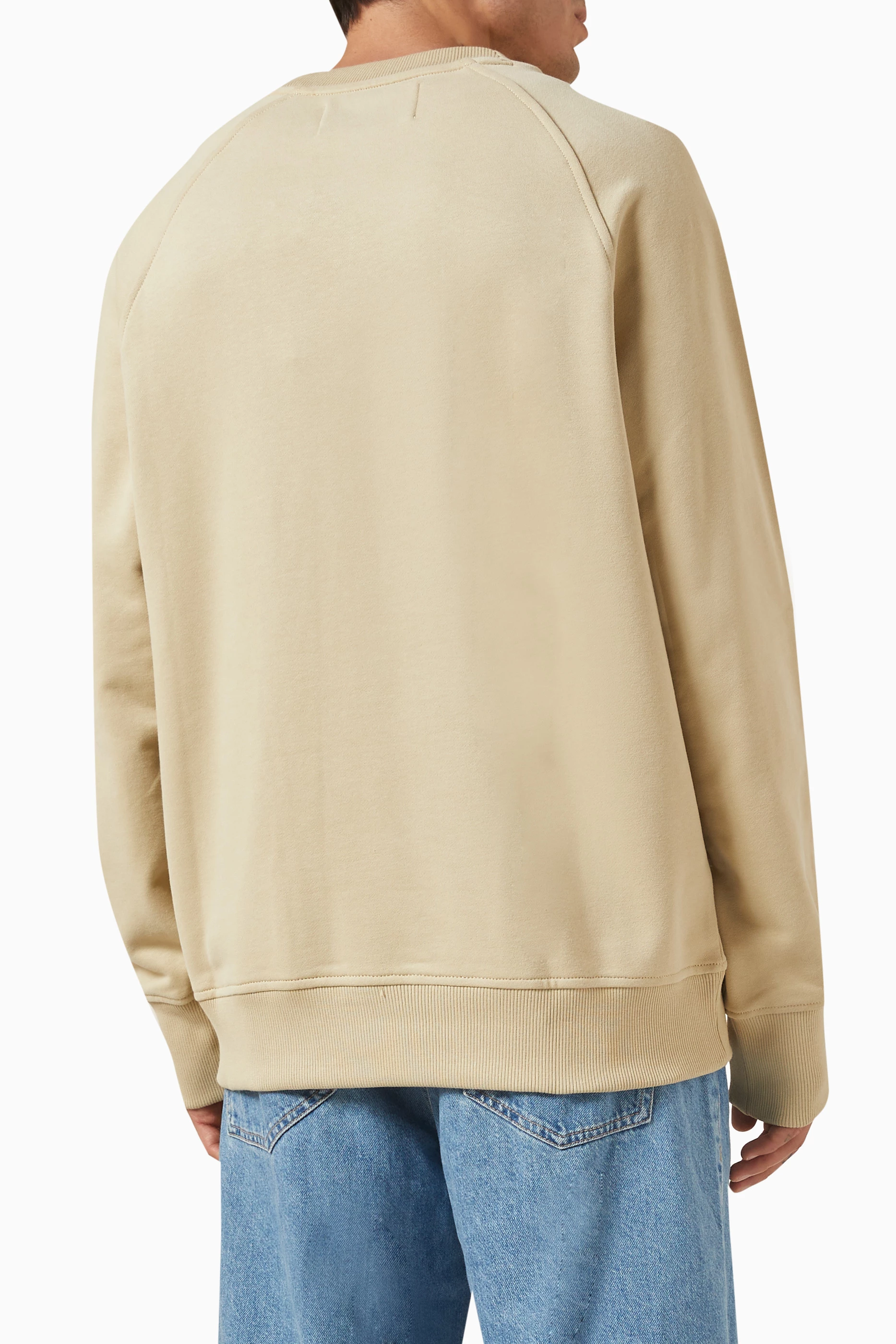 Buy Calvin Klein Jeans Neutral Monogram Logo Sweatshirt in Cotton For Men Online Ounass UAE