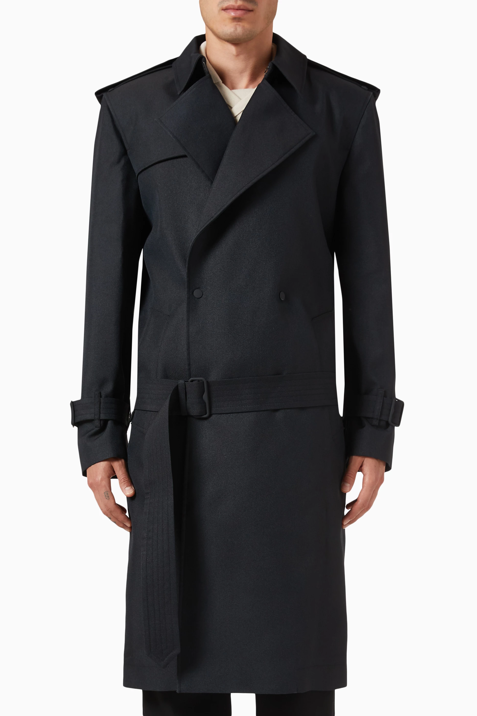 ジャケット・アウター Burberry Black Label Mens Trench Coat Buy Burberry Black Long Trench Coat in Silk-blend For Men Online