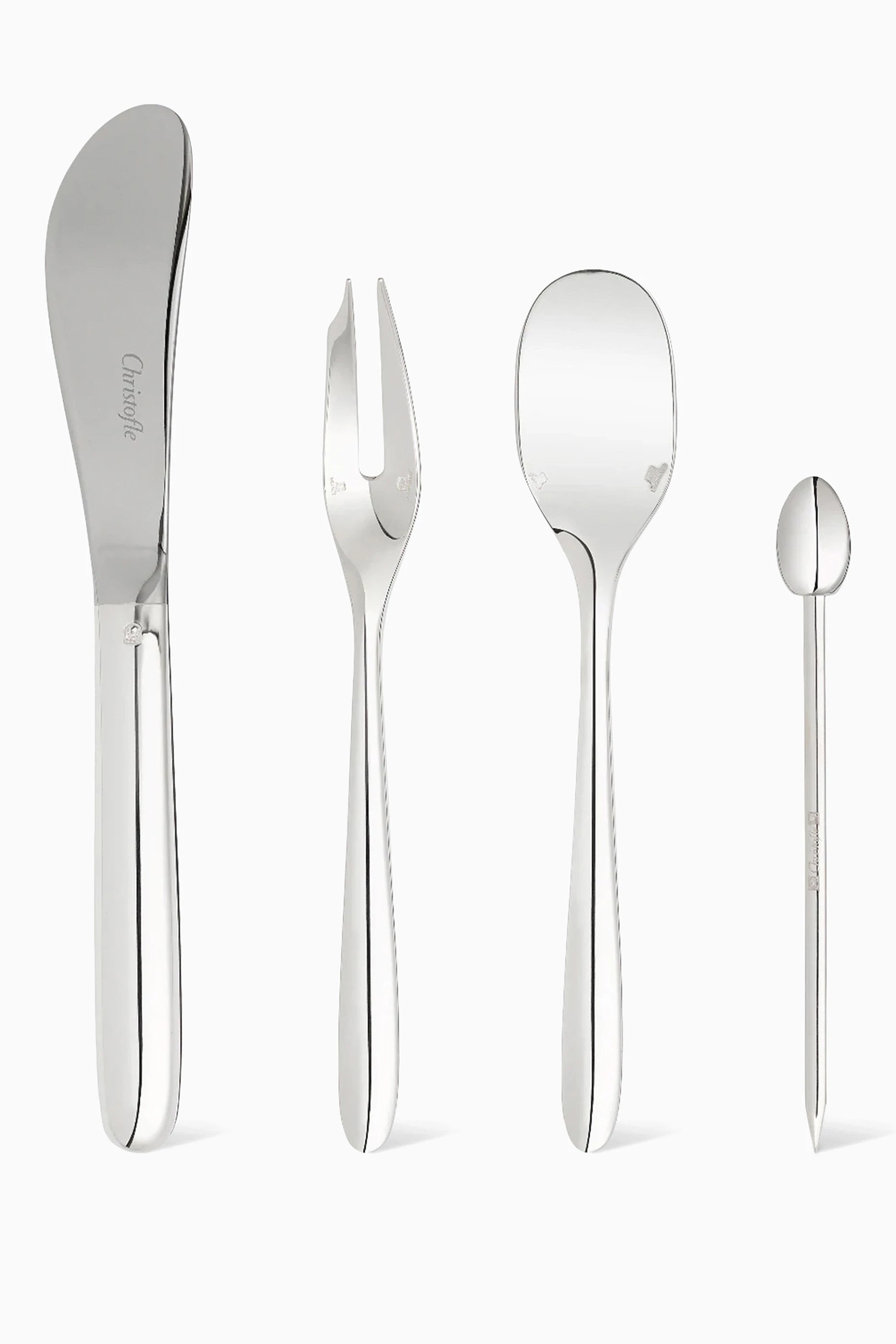 Buy Christofle Silver Mood Party 24 Piece Flatware Set in Stainless Steel For Women Online Ounass UAE