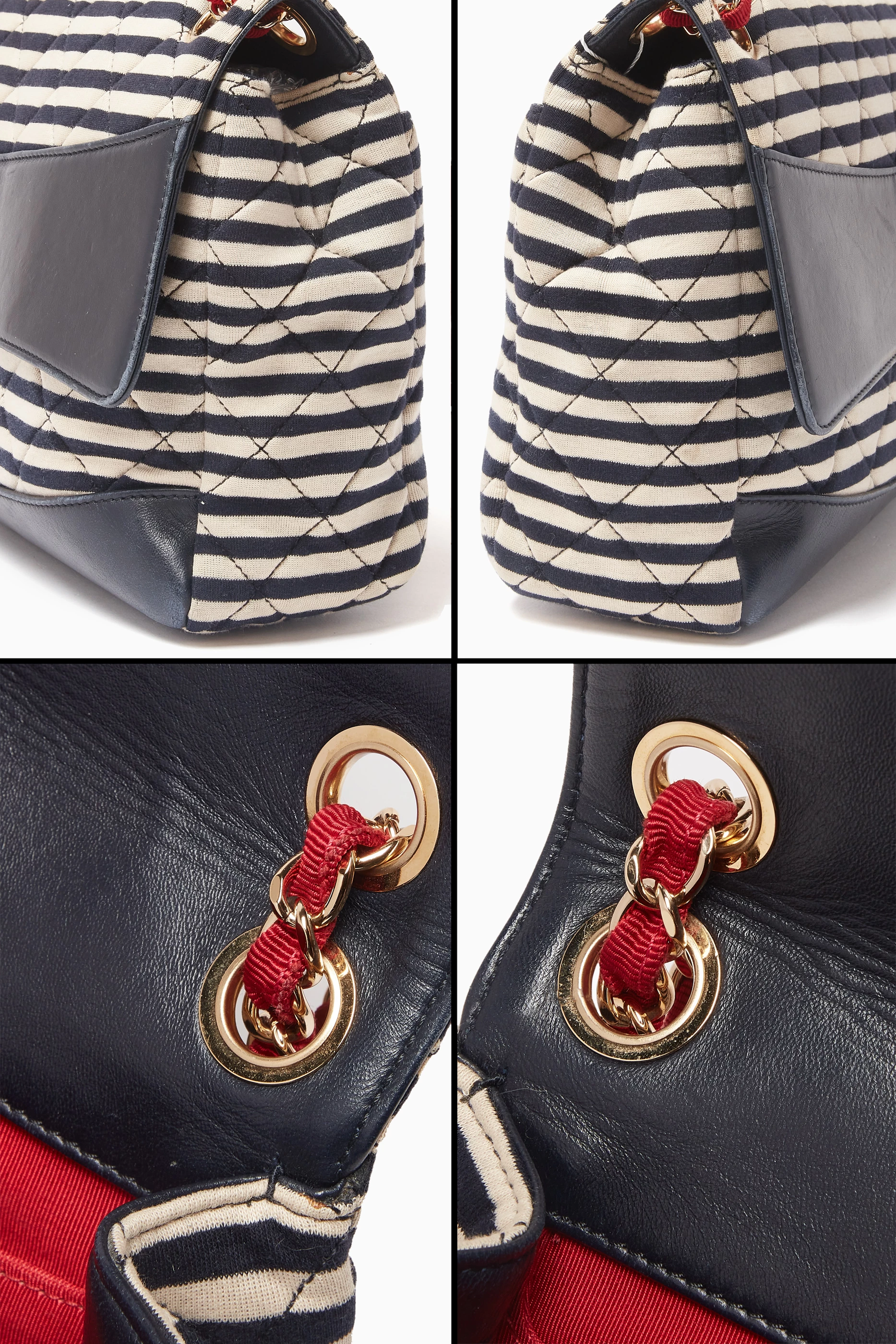 Buy Chanel Pre Loved Blue Chanel Striped Flap Bag in Jersey Lambskin For Women Online Ounass UAE
