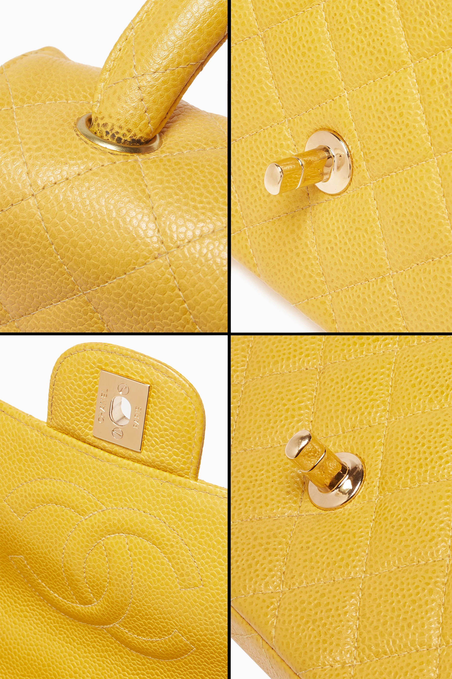Buy Chanel Pre Loved Yellow Chanel Kelly Bag in Caviar Leather For Women Online Ounass UAE