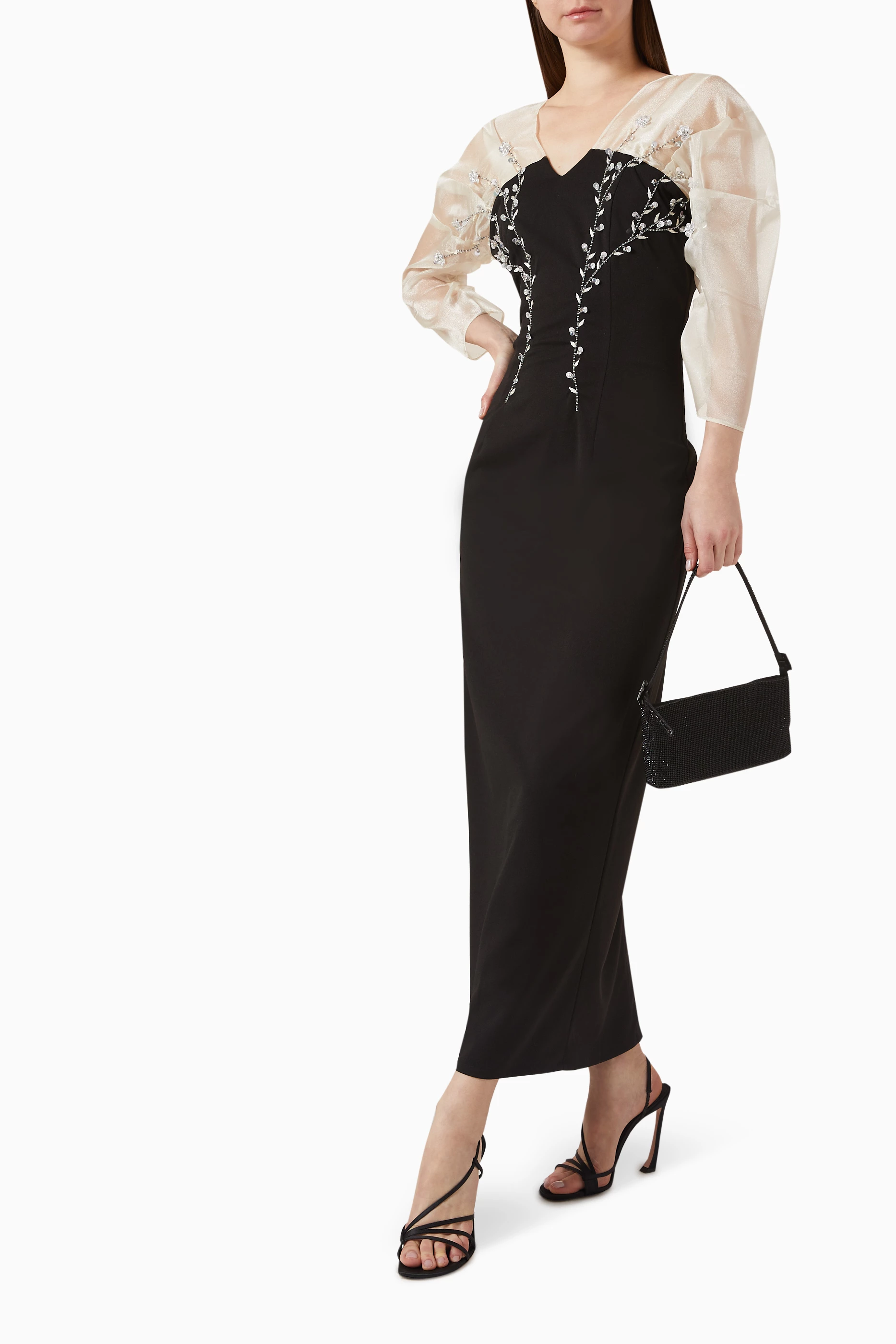 Embellished floral dress top