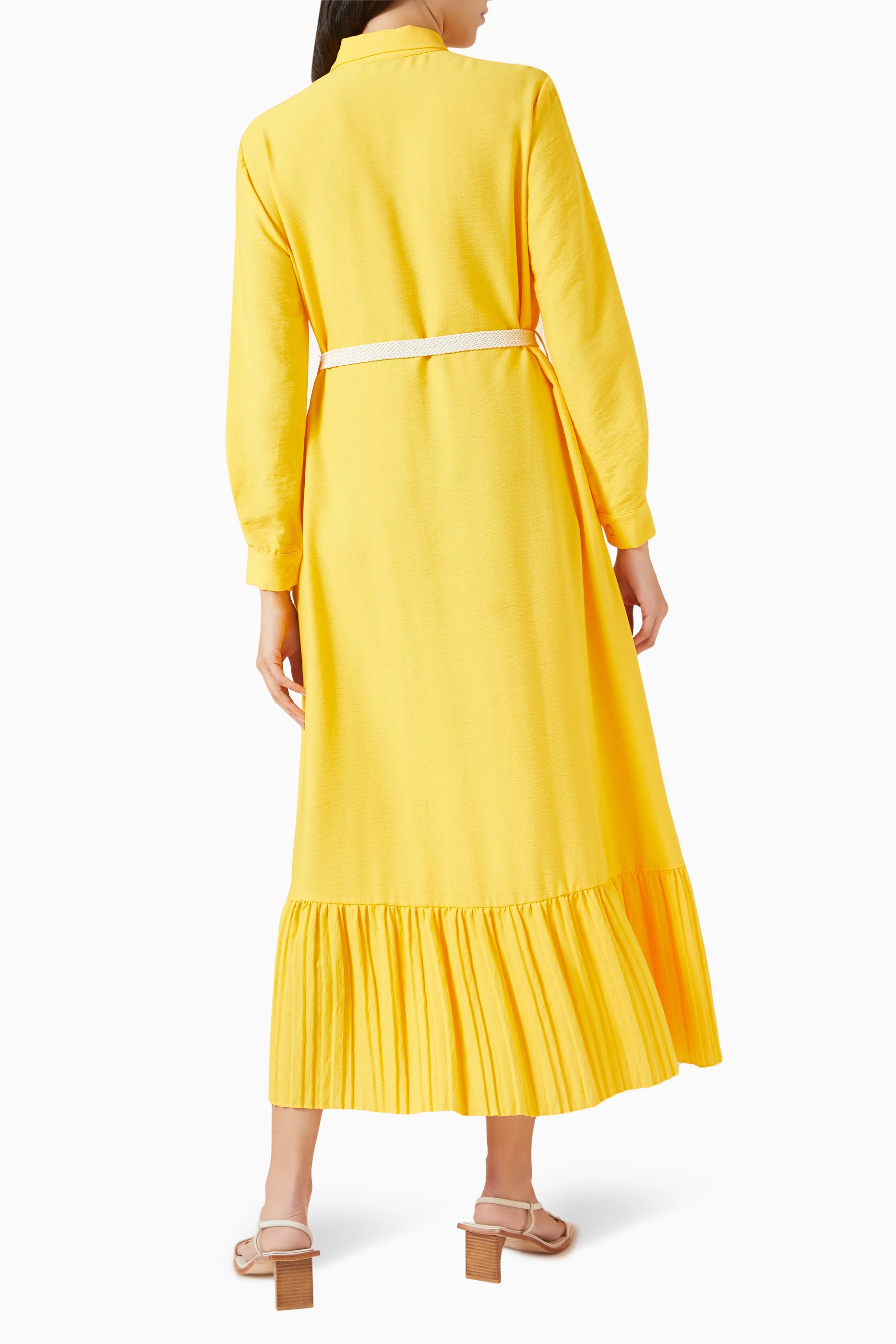 Yellow dress button up outlet