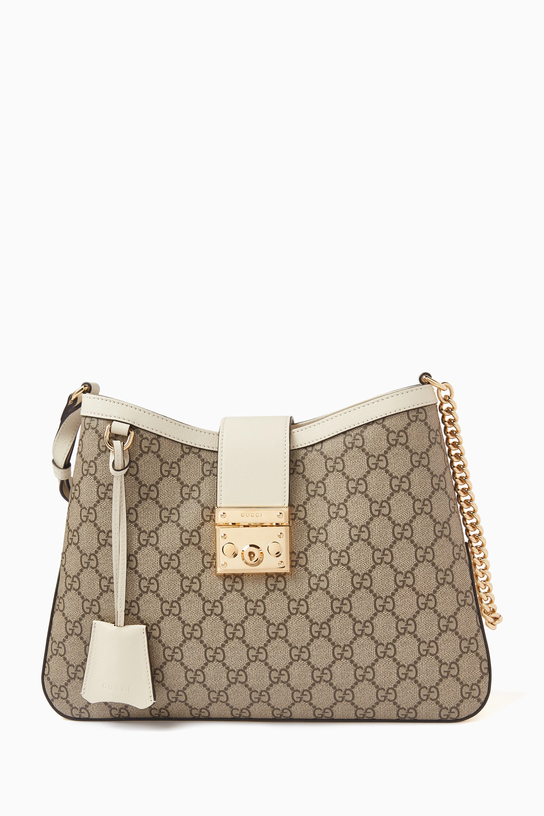 Buy Gucci Neutral Medium Padlock Shoulder Bag in GG Canvas For Women Online Ounass UAE