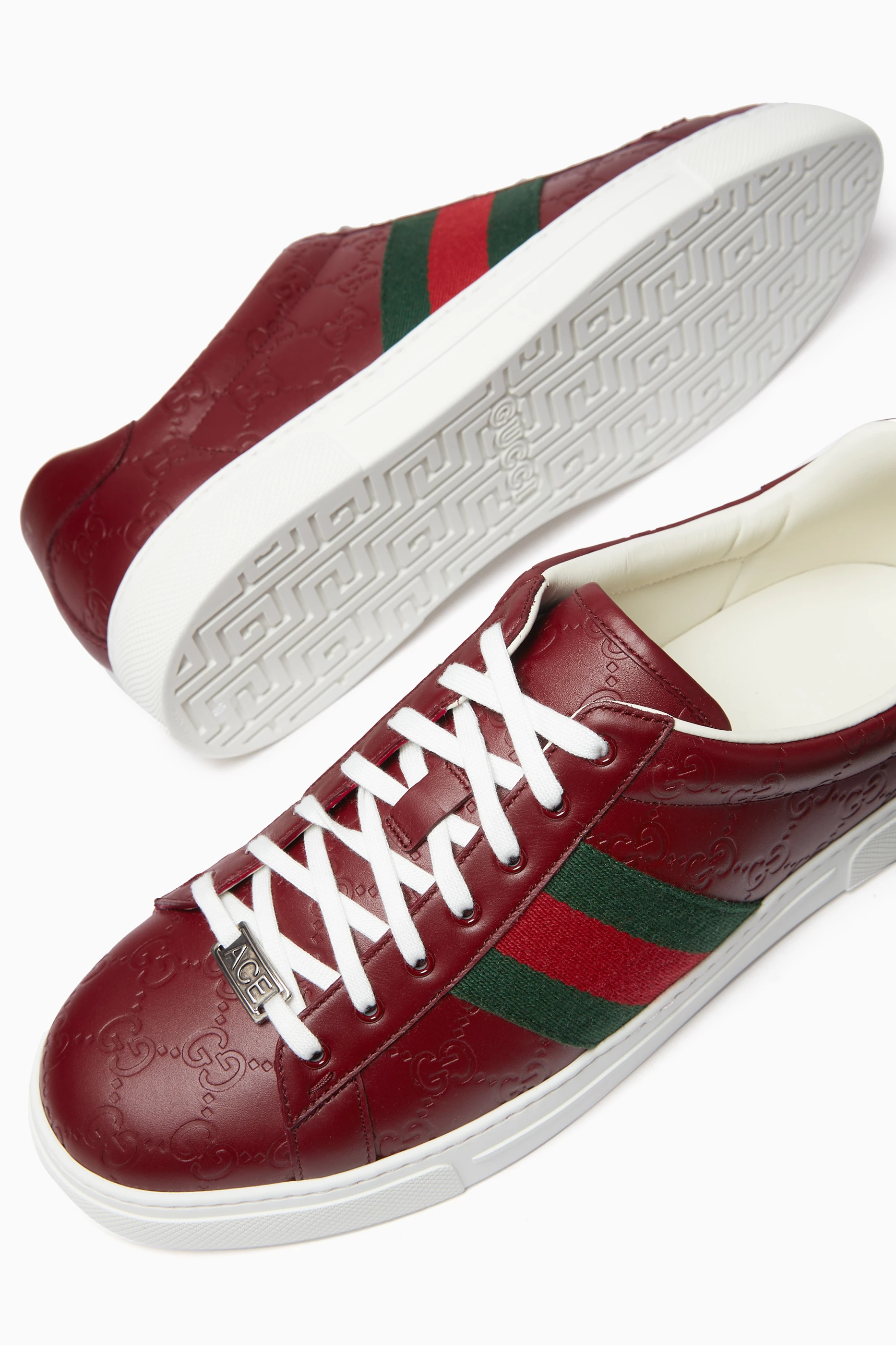Ace gucci signature sneaker red sale