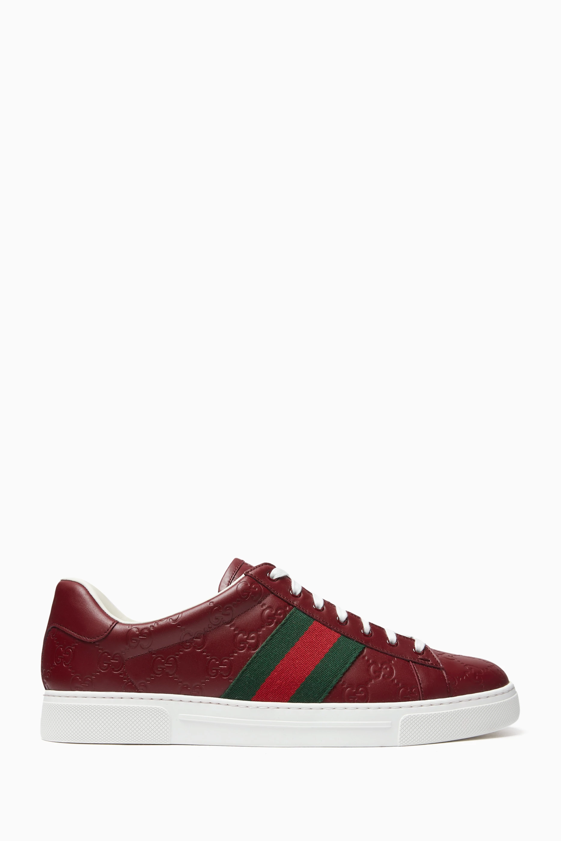 Buy Gucci Red GG Ace Sneakers in Leather For Men Online Ounass UAE